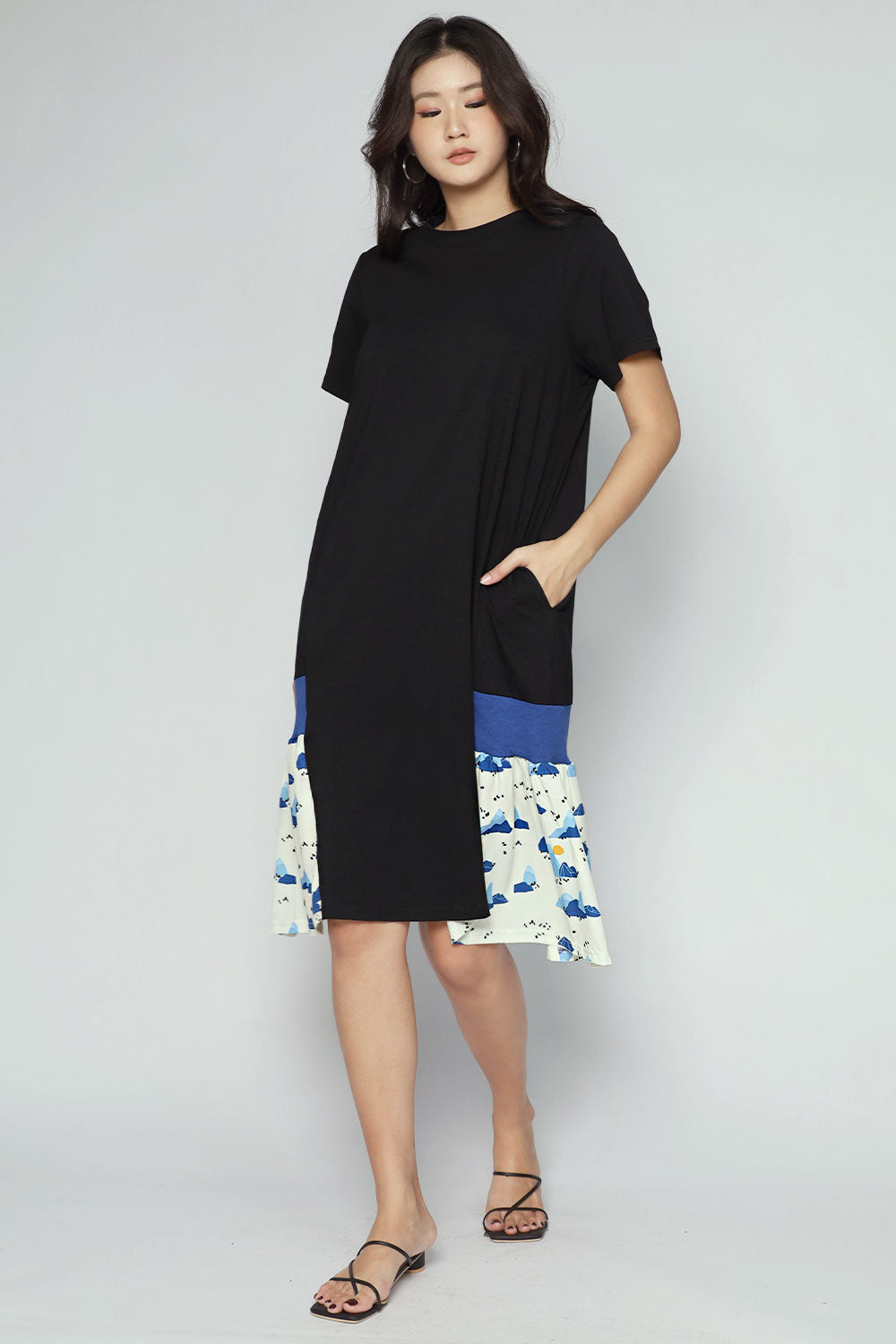 Peony Dress in Blue Journey