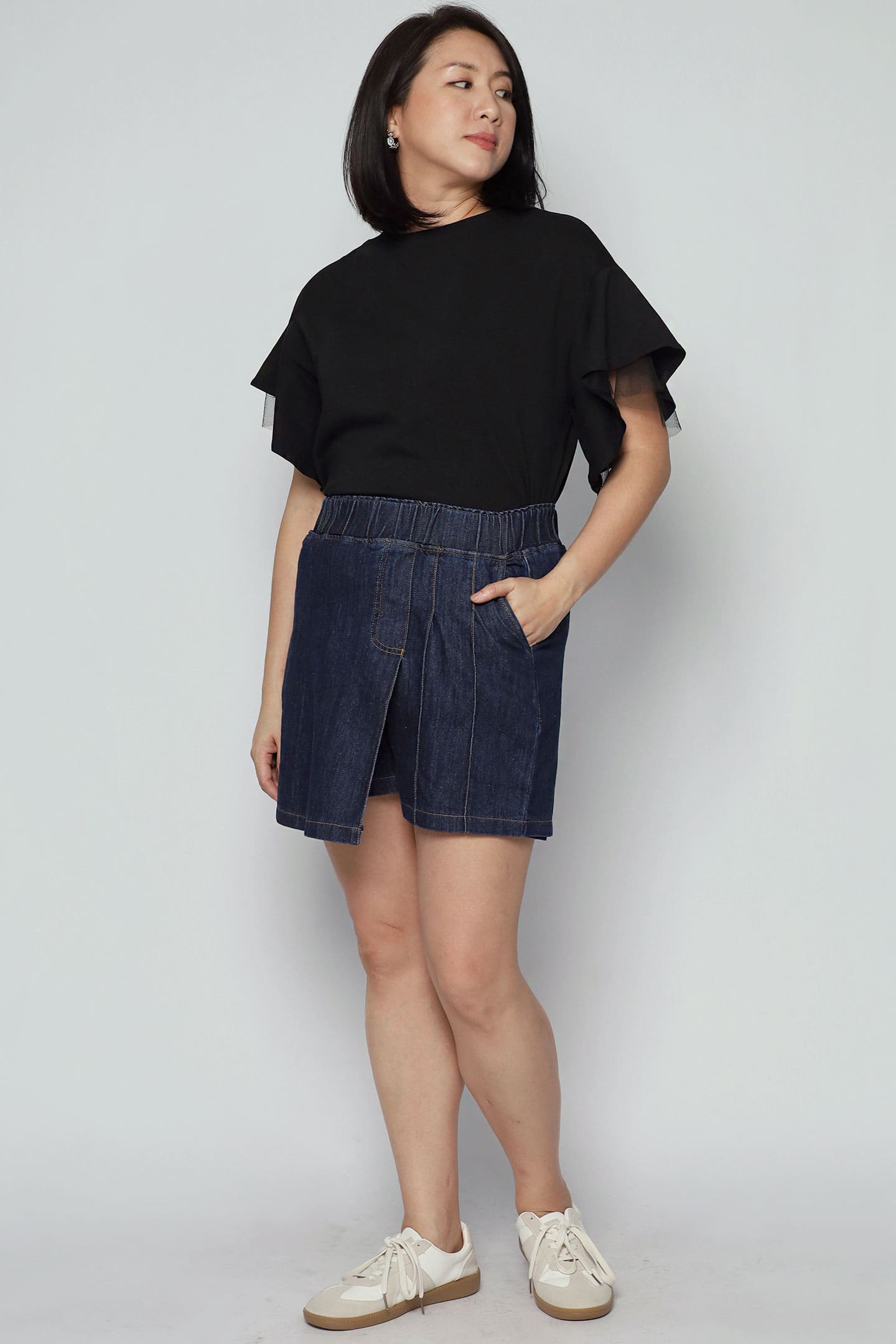 Pham Skorts in Dark Blue Denim