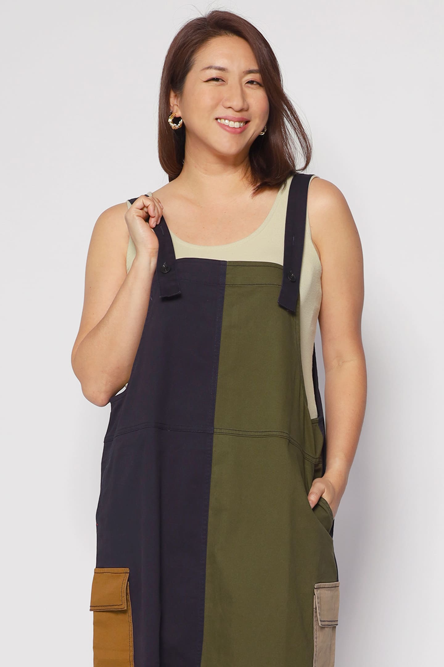 Phoenix Colourblock Pinafore Dress