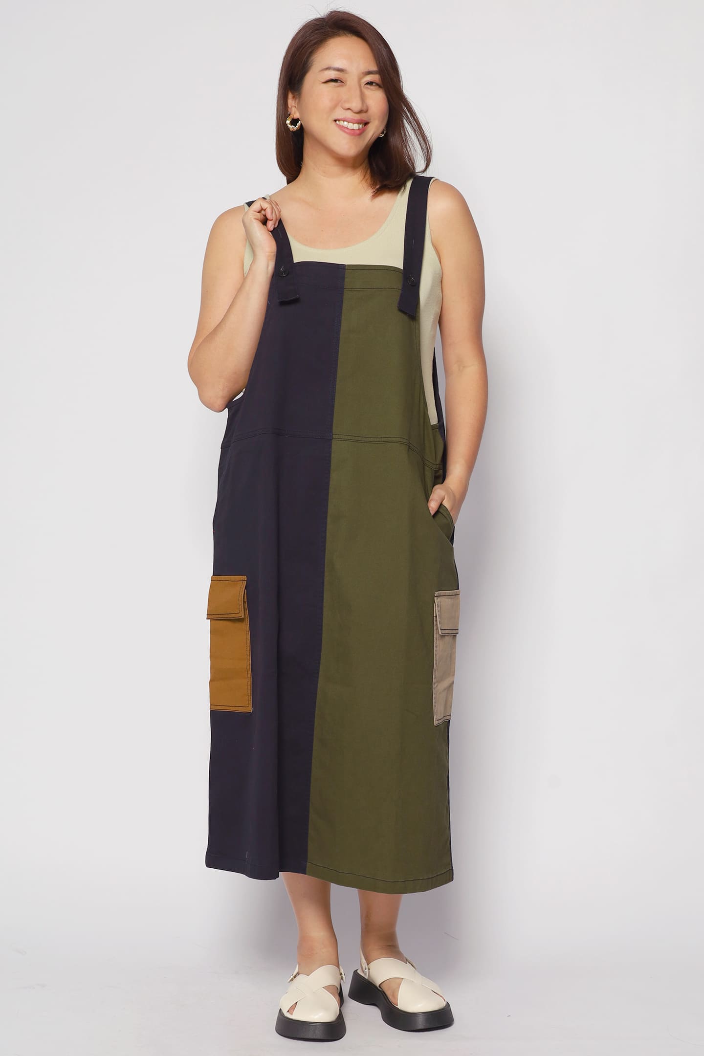 Phoenix Colourblock Pinafore Dress