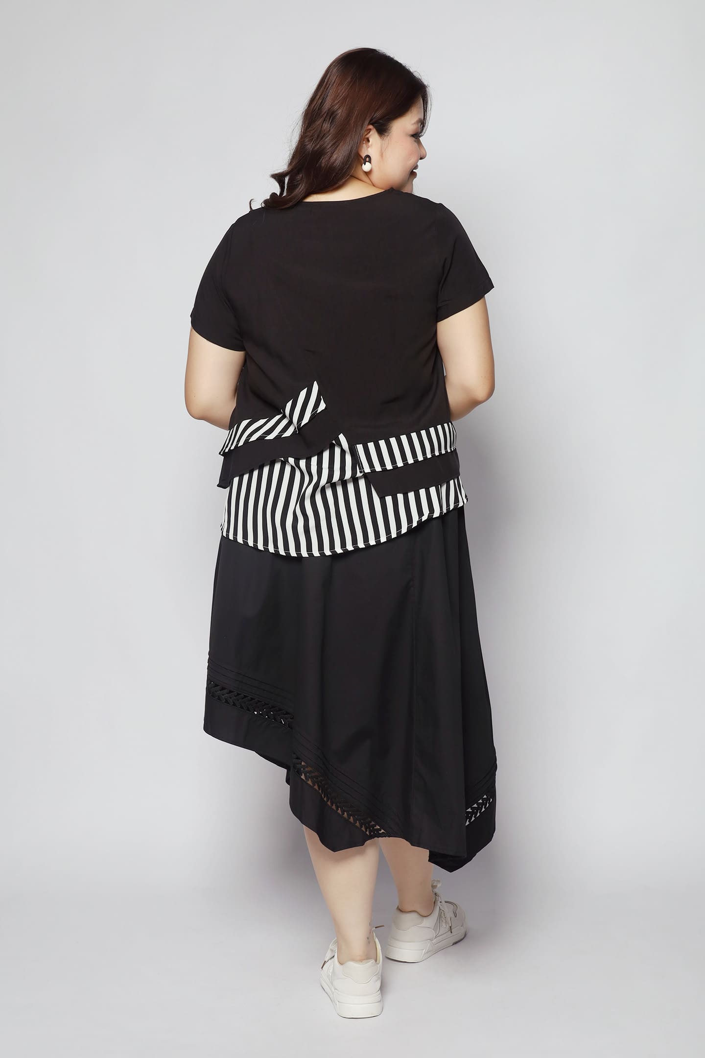 Pikk Stripe Top in Black