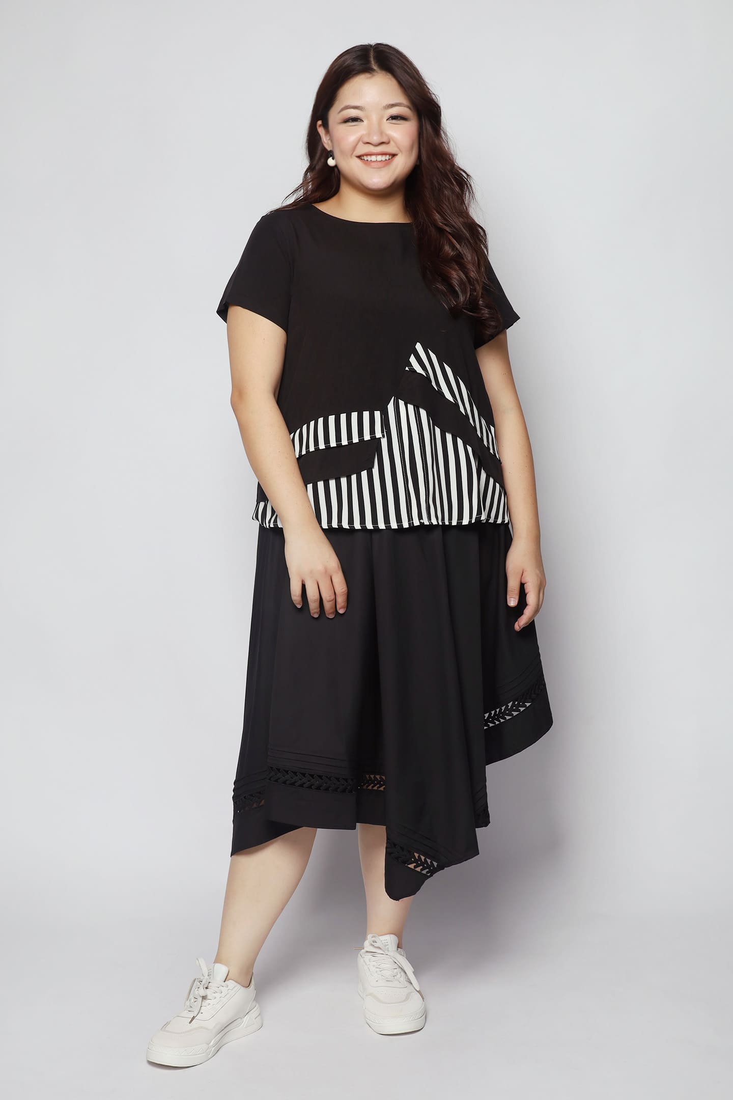 Pikk Stripe Top in Black