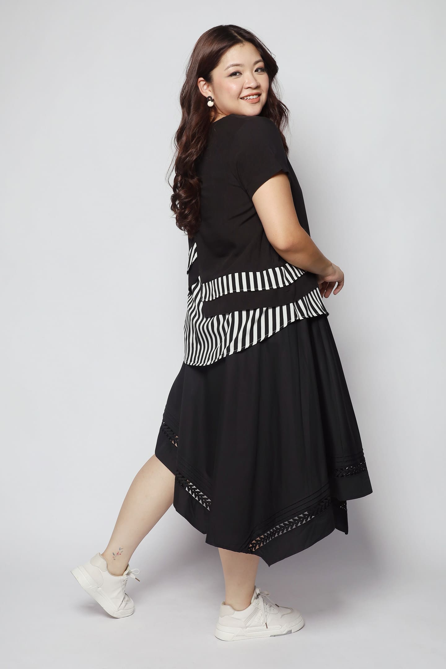 Pikk Stripe Top in Black