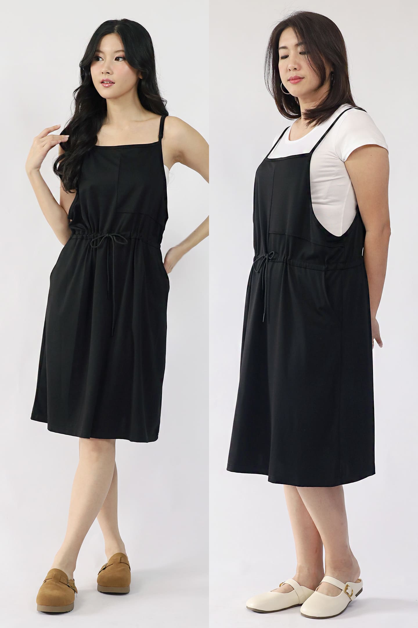 TENCEL - Easy Does It Pinafore Dress in Black