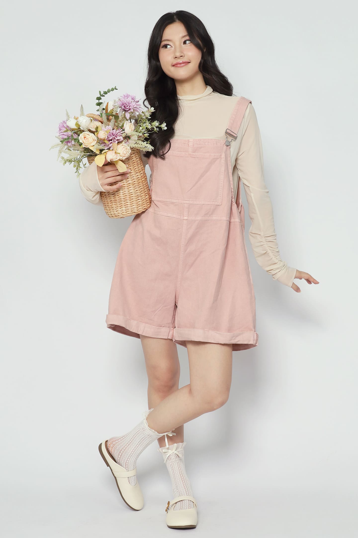 Confetti Pop Pinafore Playsuit in Pink