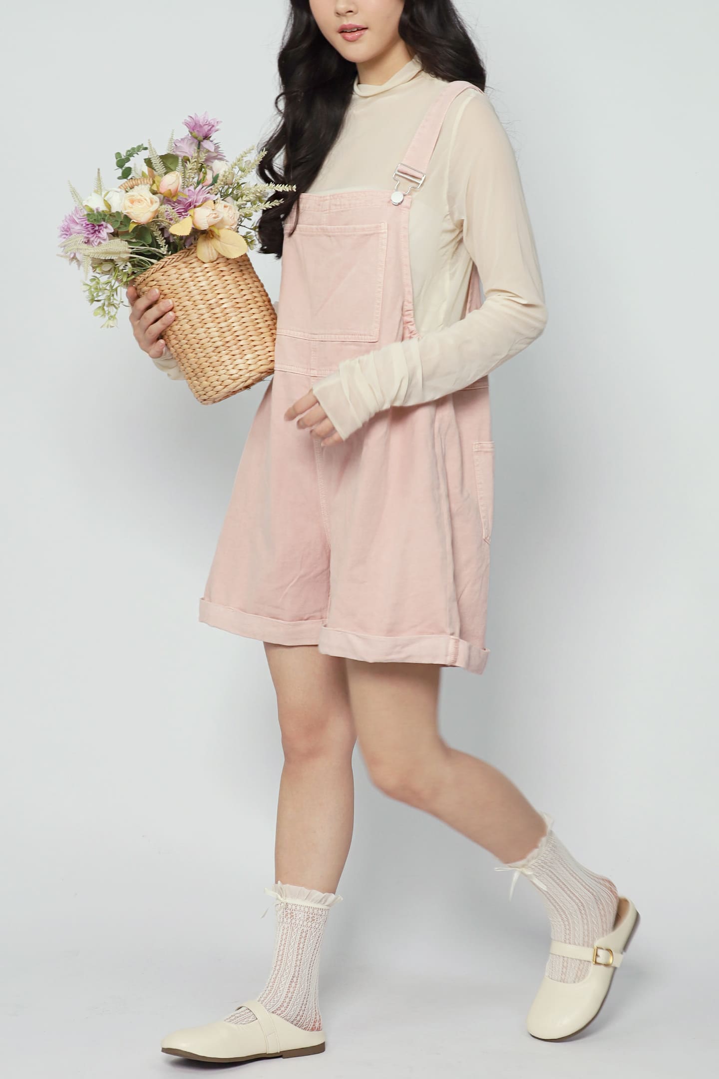Confetti Pop Pinafore Playsuit in Pink