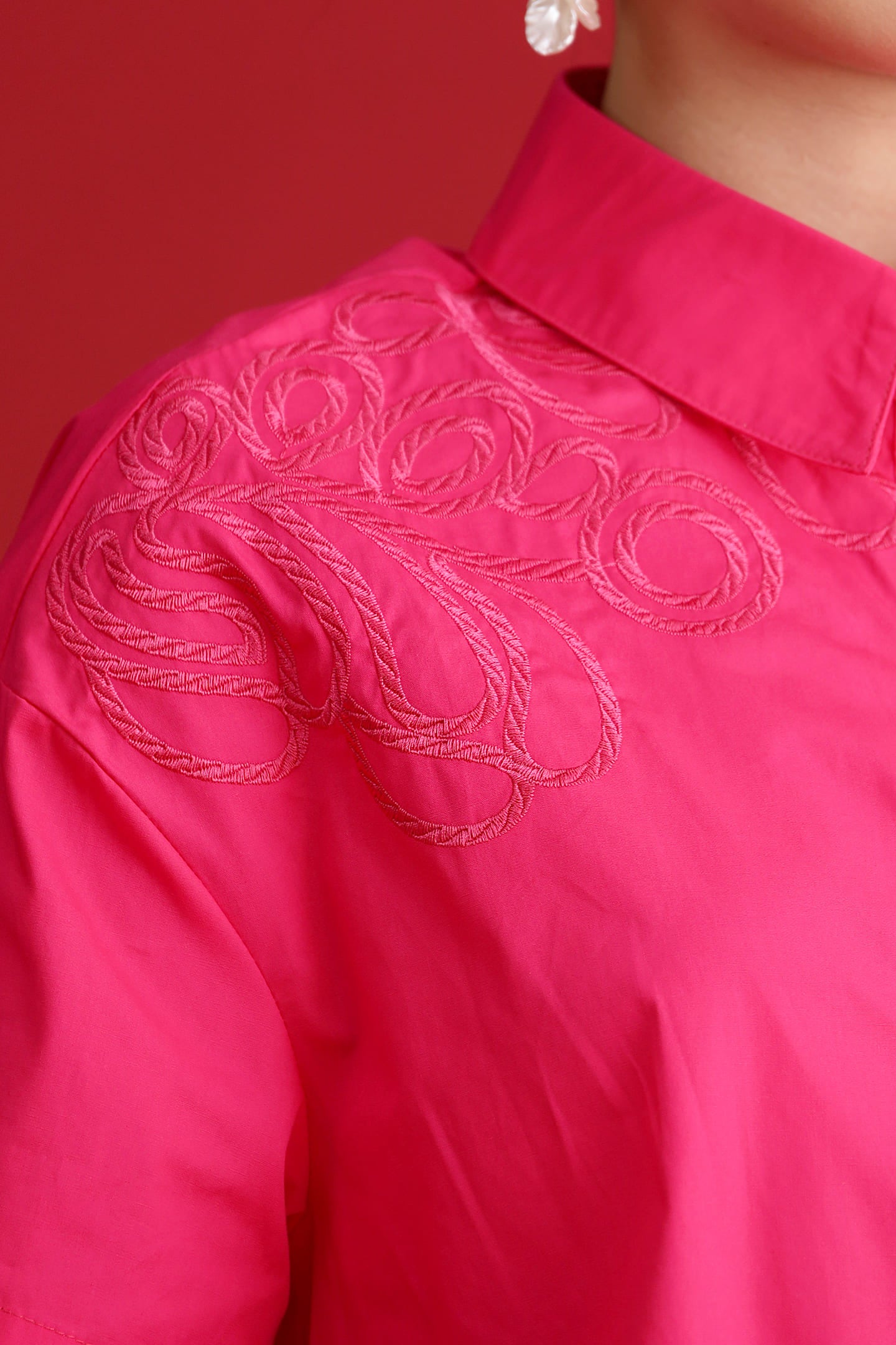 CHOSEN - Pink Reign Embroidered Top