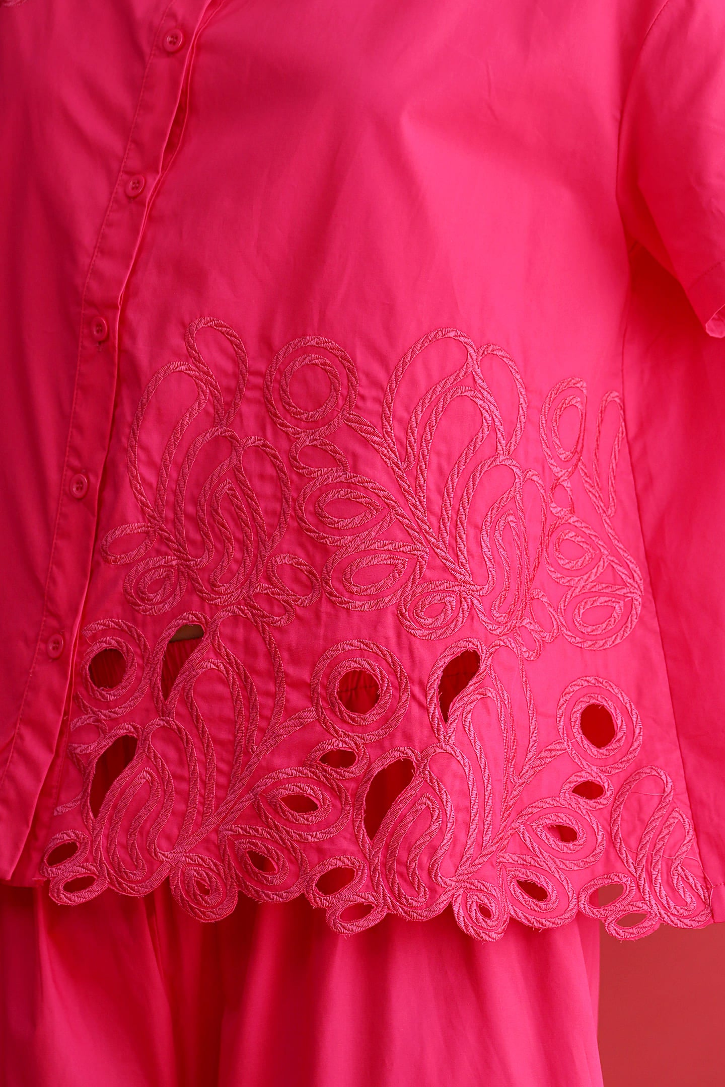 CHOSEN - Pink Reign Embroidered Top