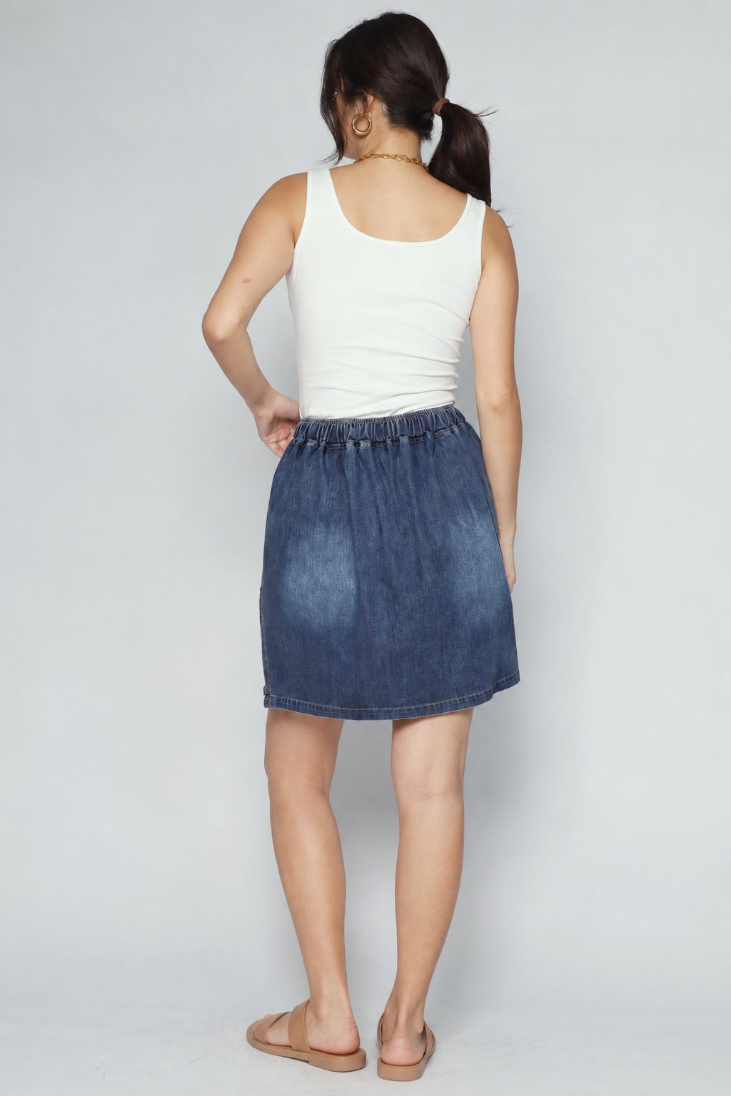 Popie Denim Skorts in Blue