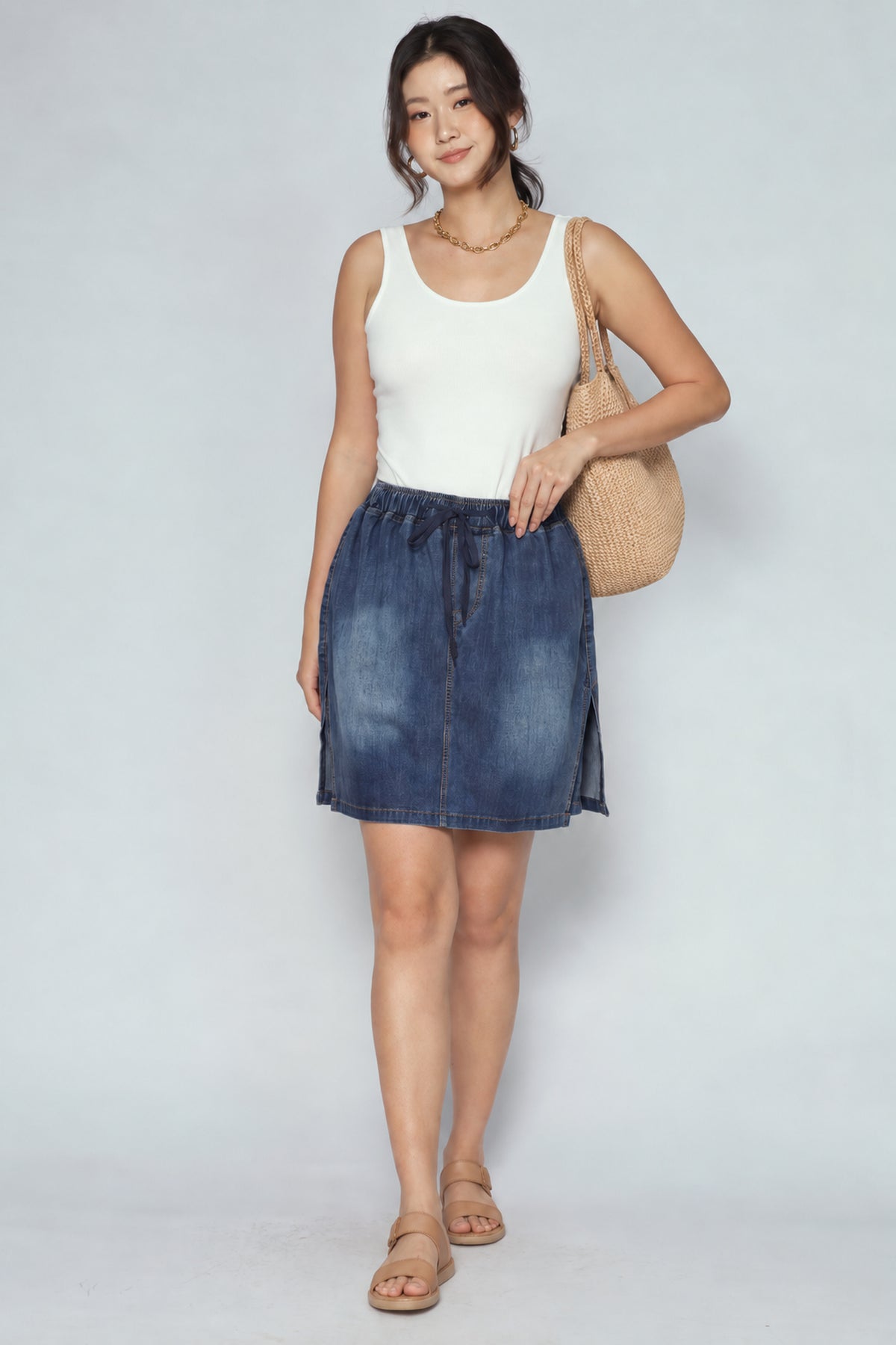 Popie Denim Skorts in Blue