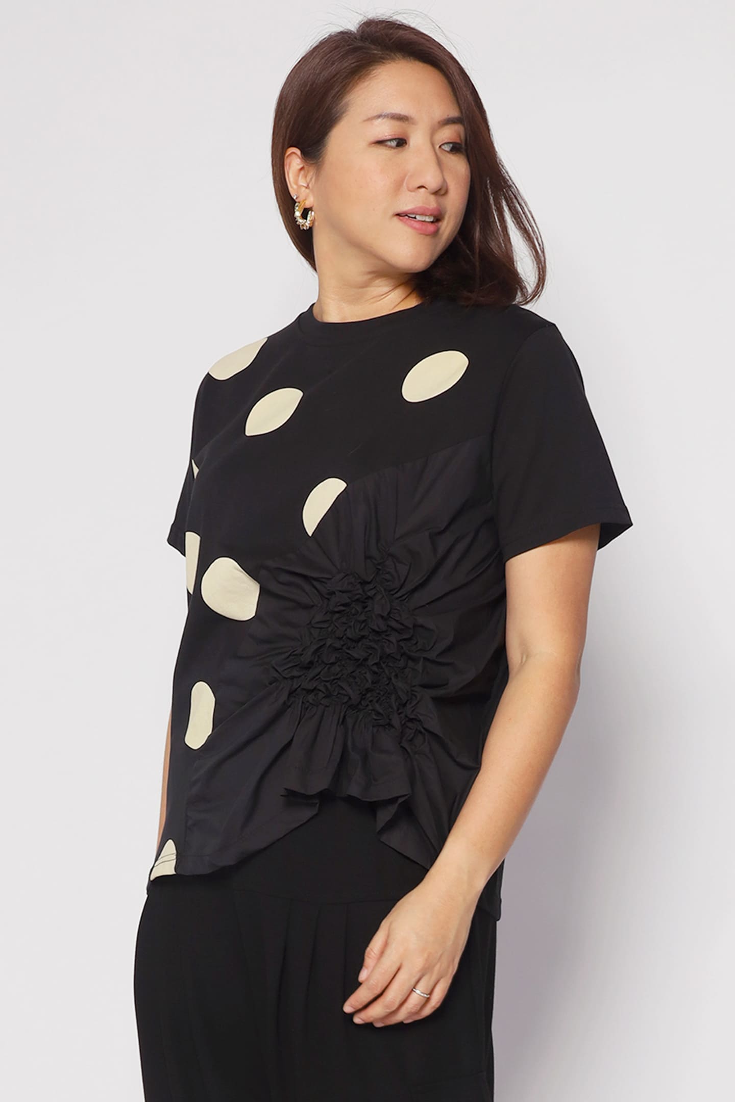 Backorders Poppy Polkadot Top in Black
