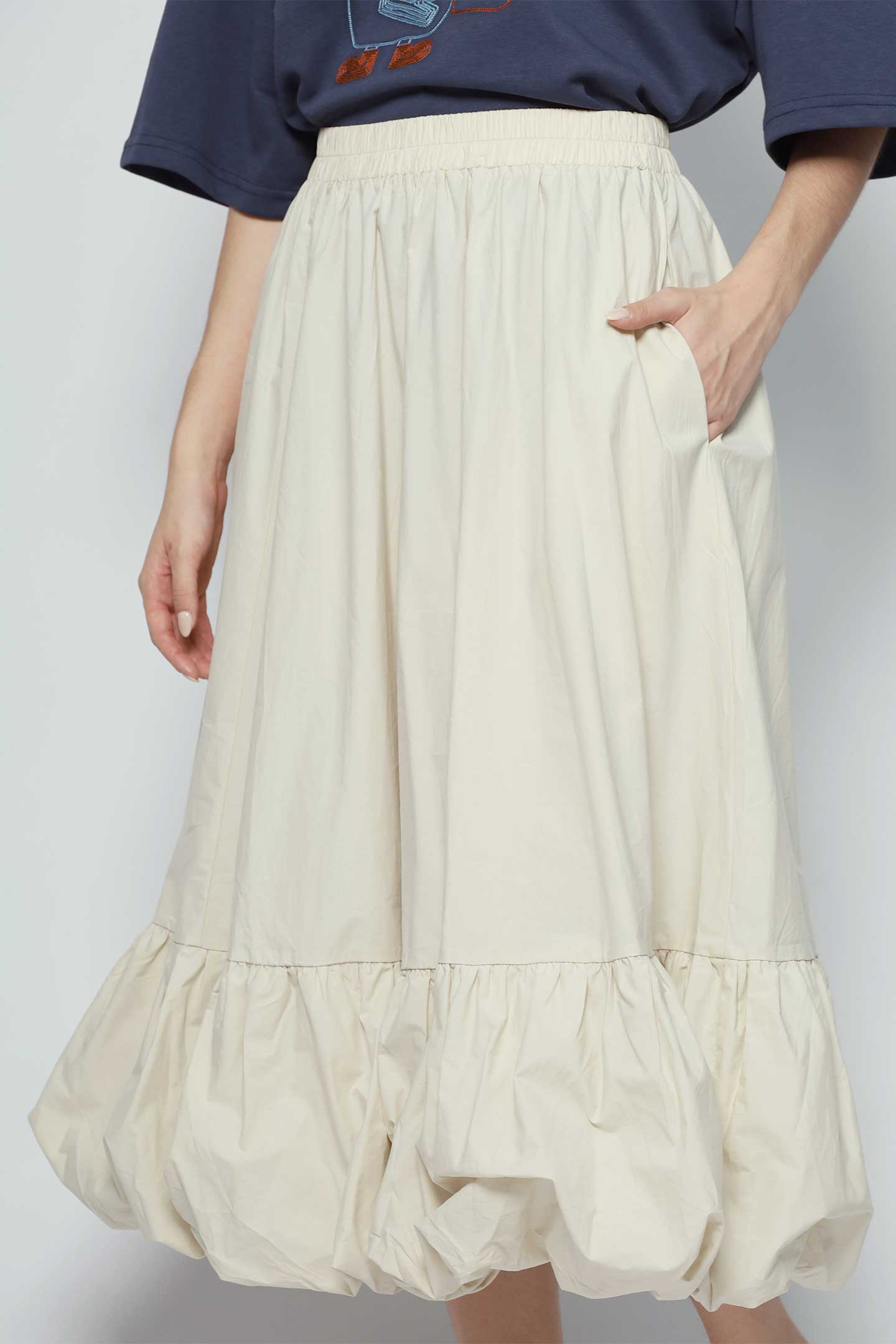 Portia Bubble Skirt in Cream