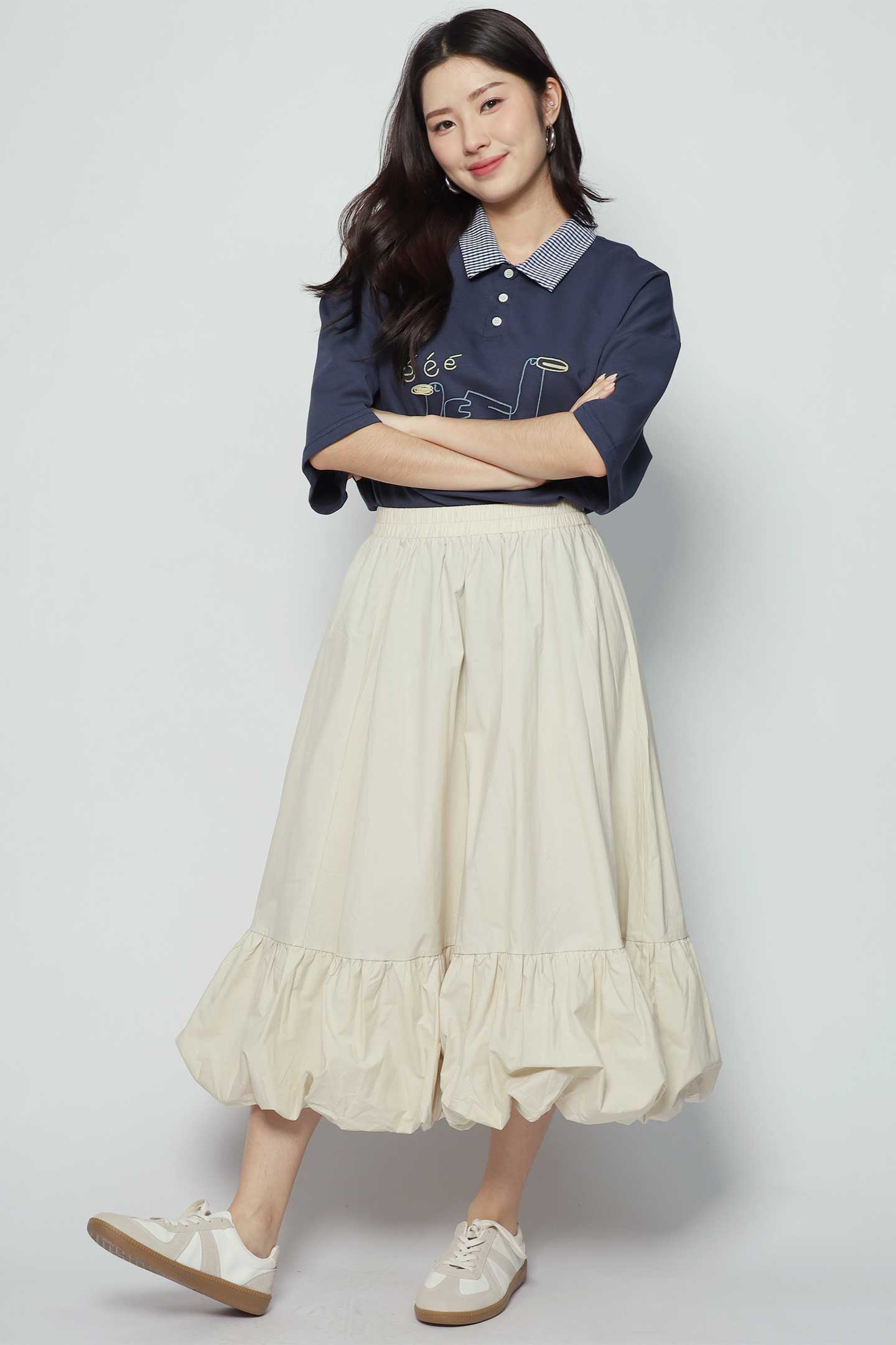 Portia Bubble Skirt in Cream