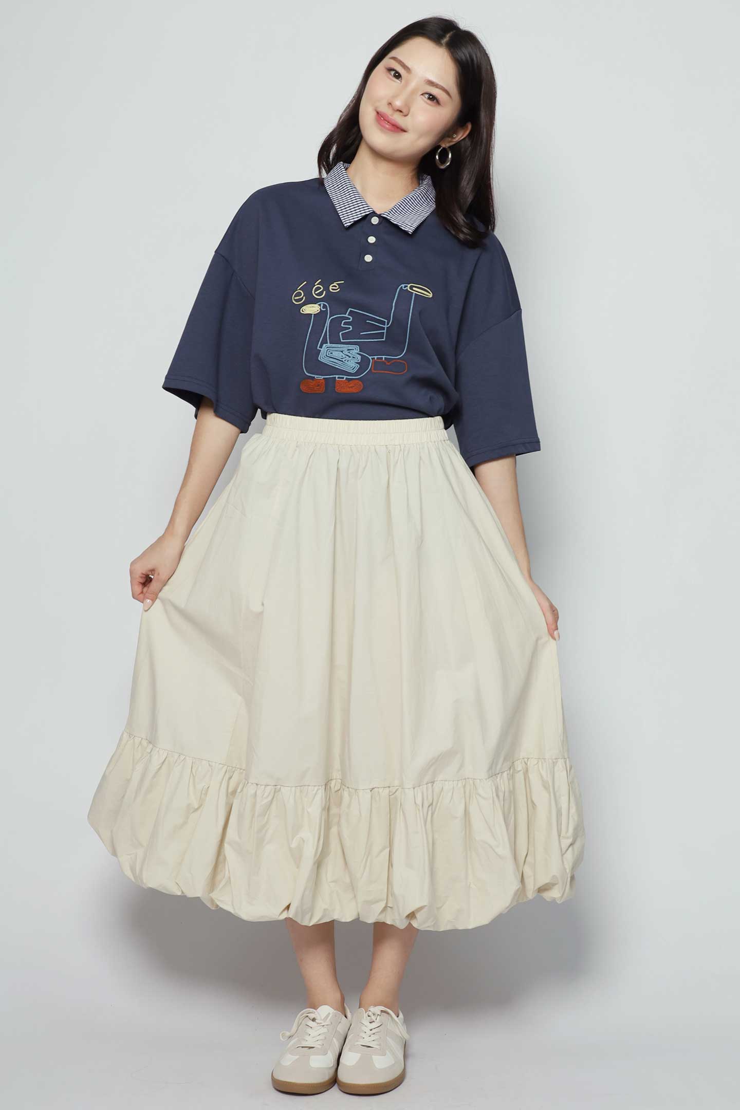 Portia Bubble Skirt in Cream