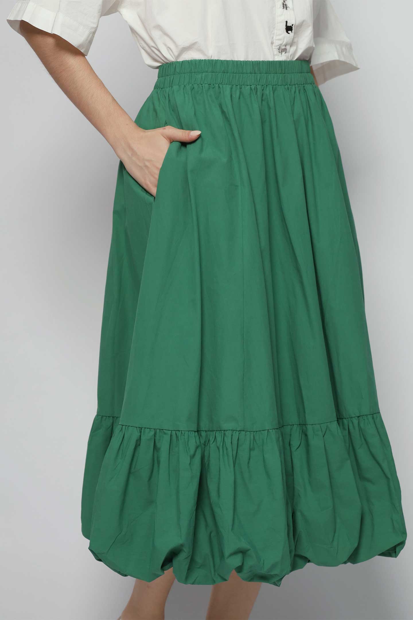 Portia Bubble Skirt in Green