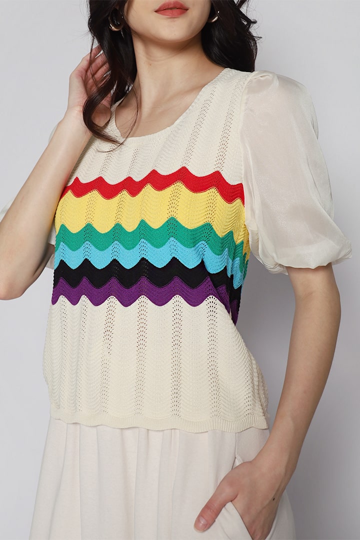 Promise Rainbow Knit Top