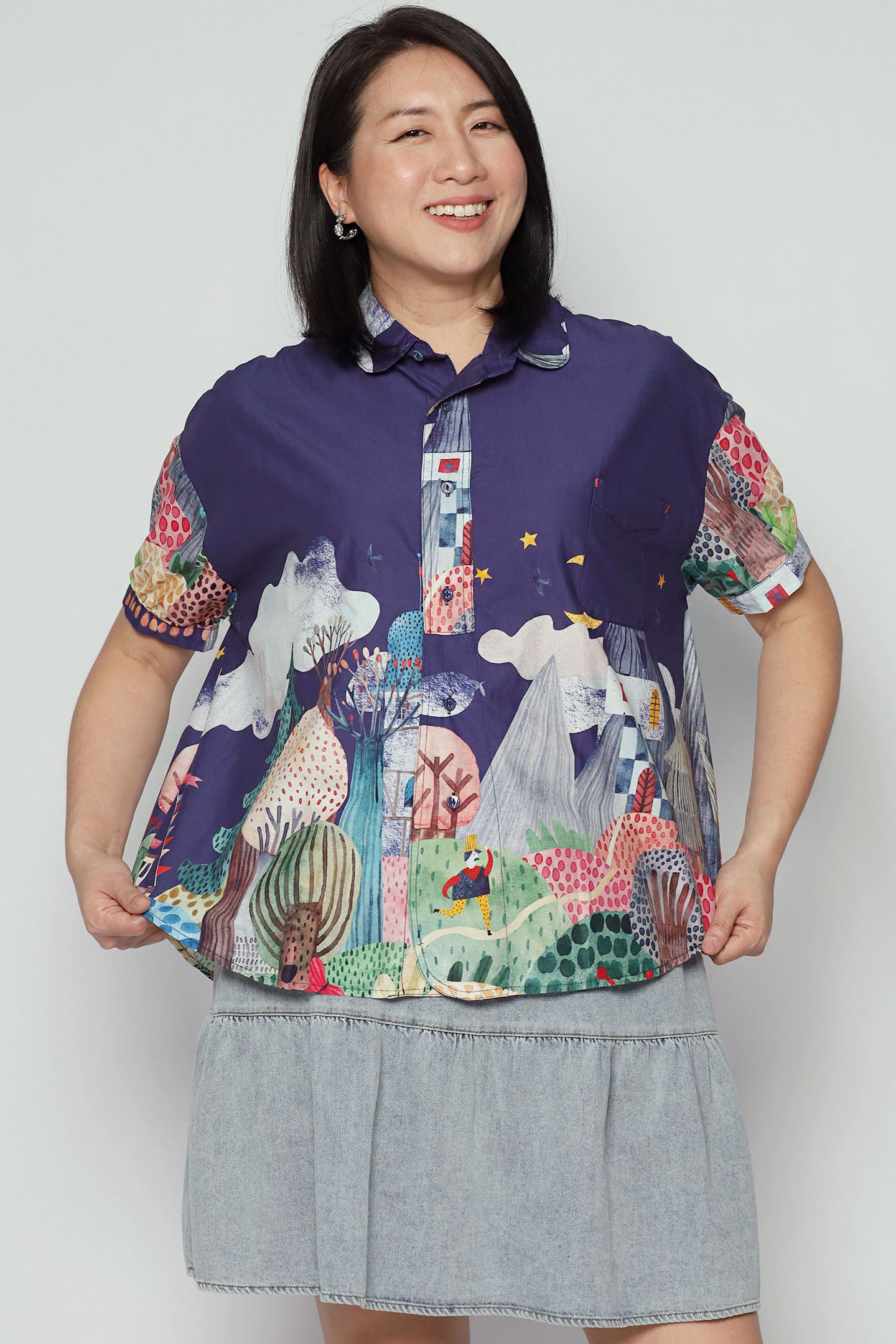 Quirky Top in Woods Blue