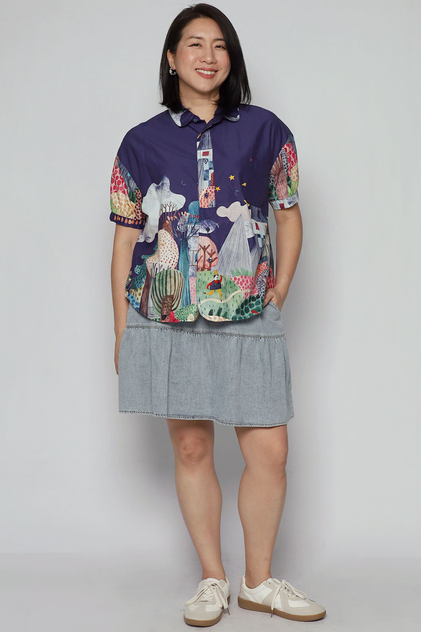 Quirky Top in Woods Blue