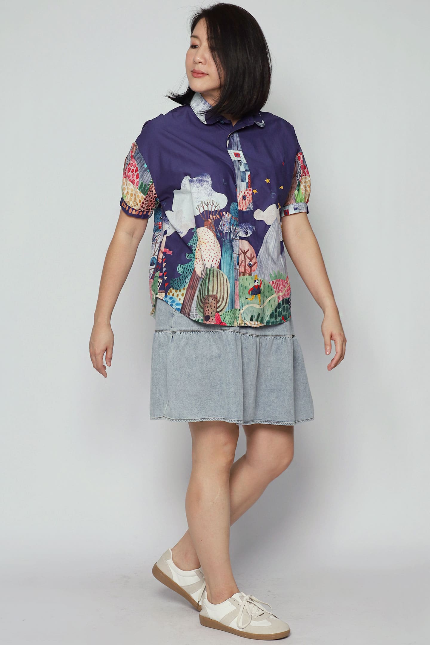 Quirky Top in Woods Blue