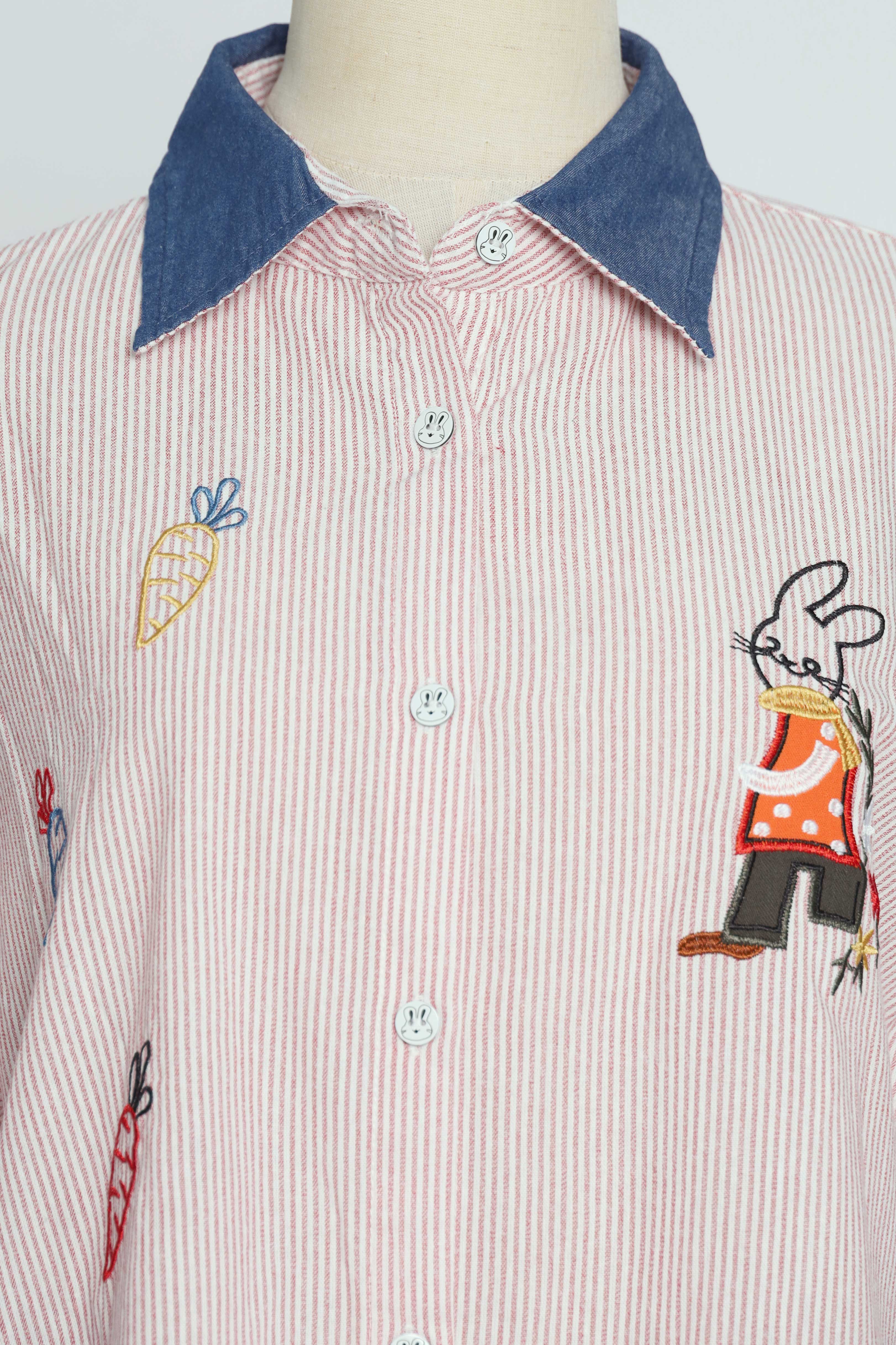 PO - Rabbit and Carrot Pinstripes Shirt