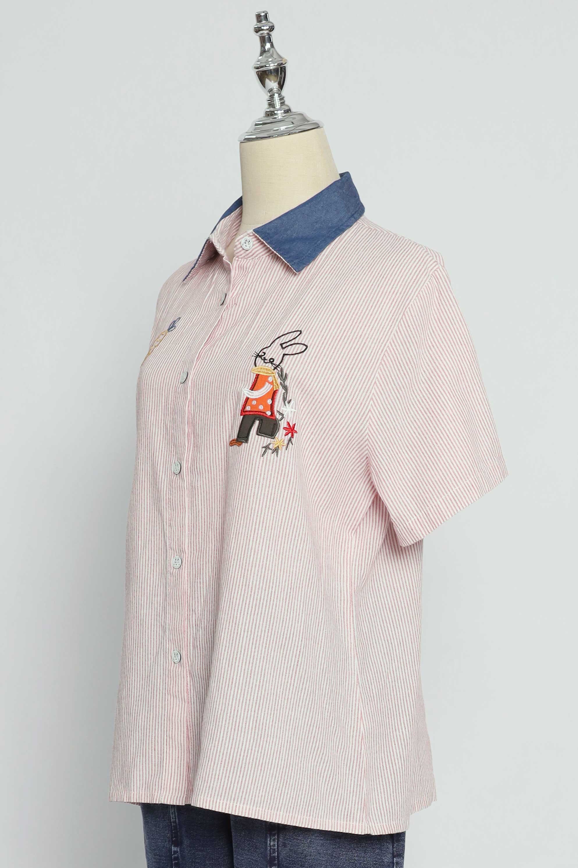 PO - Rabbit and Carrot Pinstripes Shirt