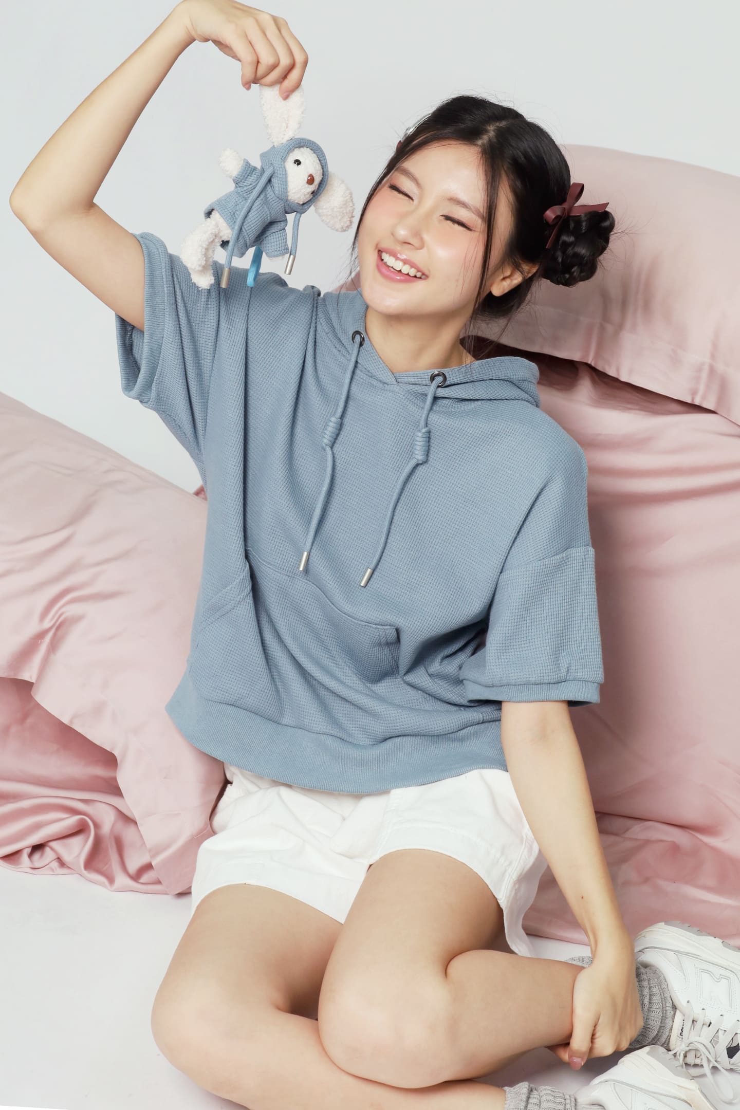 JOY - Rabibi Bunny Hoodie Top in Blue
