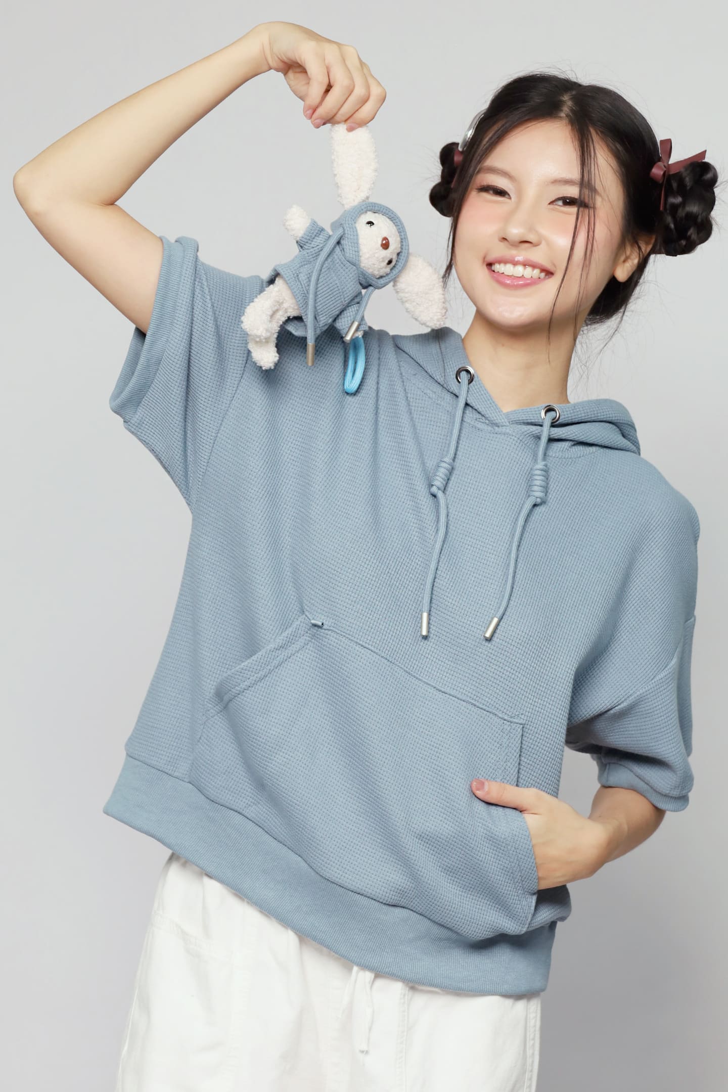 JOY - Rabibi Bunny Hoodie Top in Blue