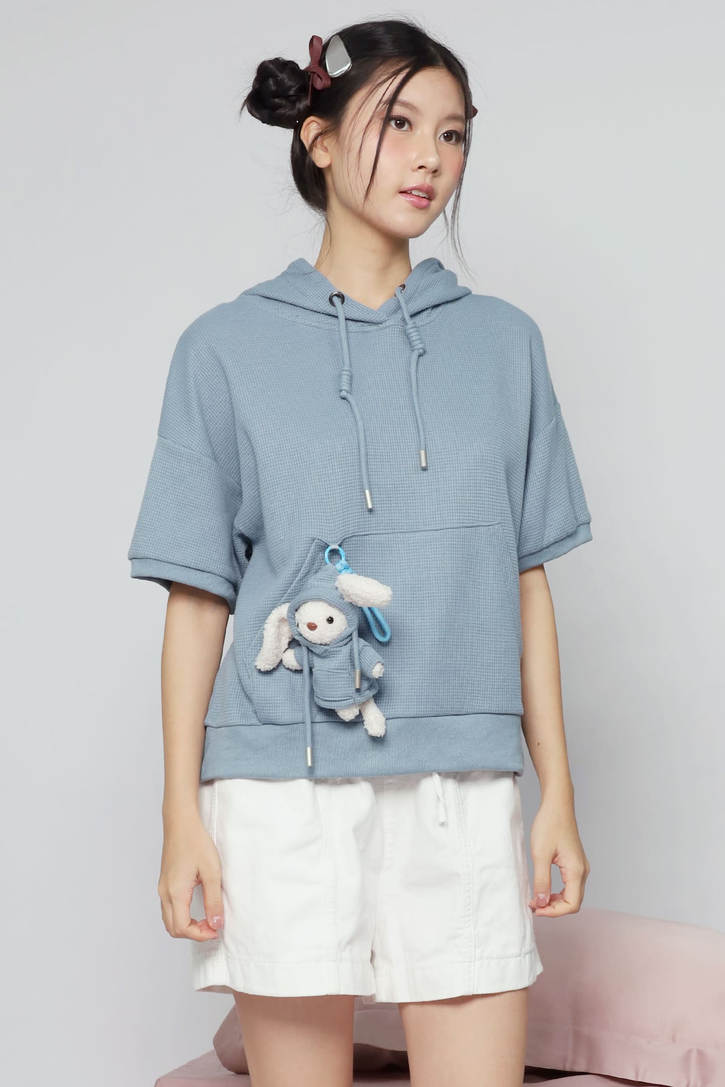 JOY - Rabibi Bunny Hoodie Top in Blue