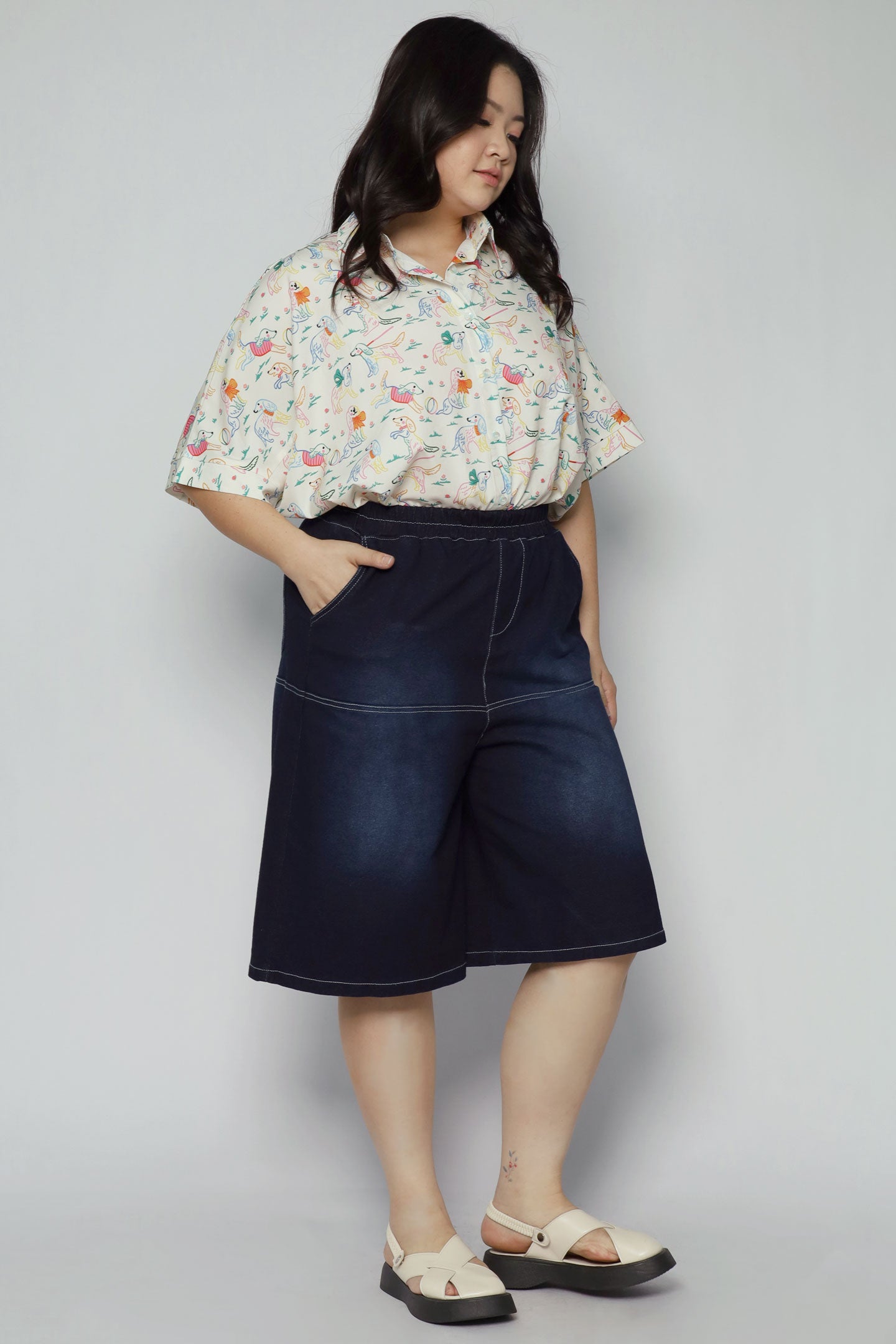 Backorders Rex Denim Culottes in Blue