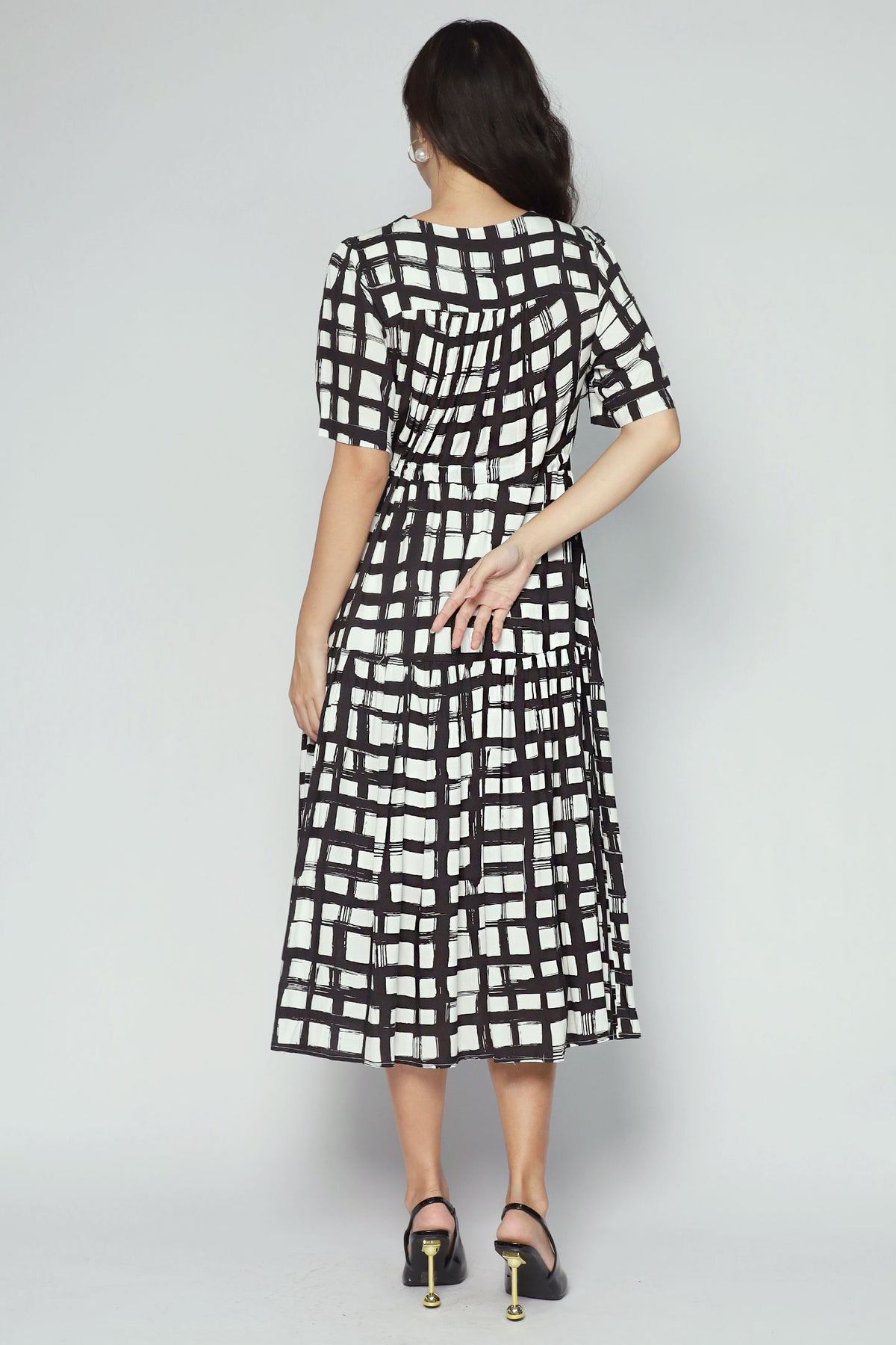 Reisha Dress in Painted Check