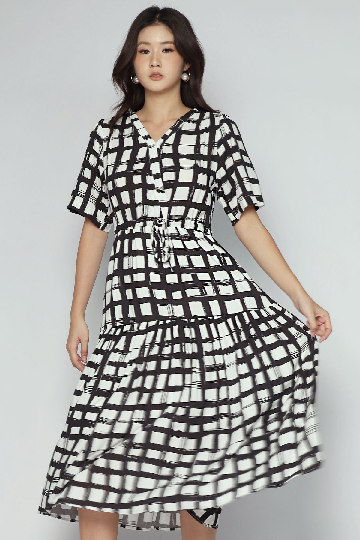 Reisha Dress in Painted Check
