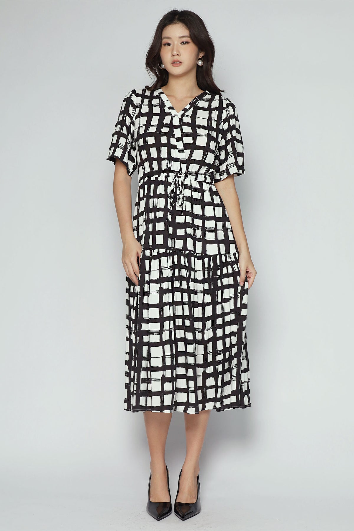 Reisha Dress in Painted Check