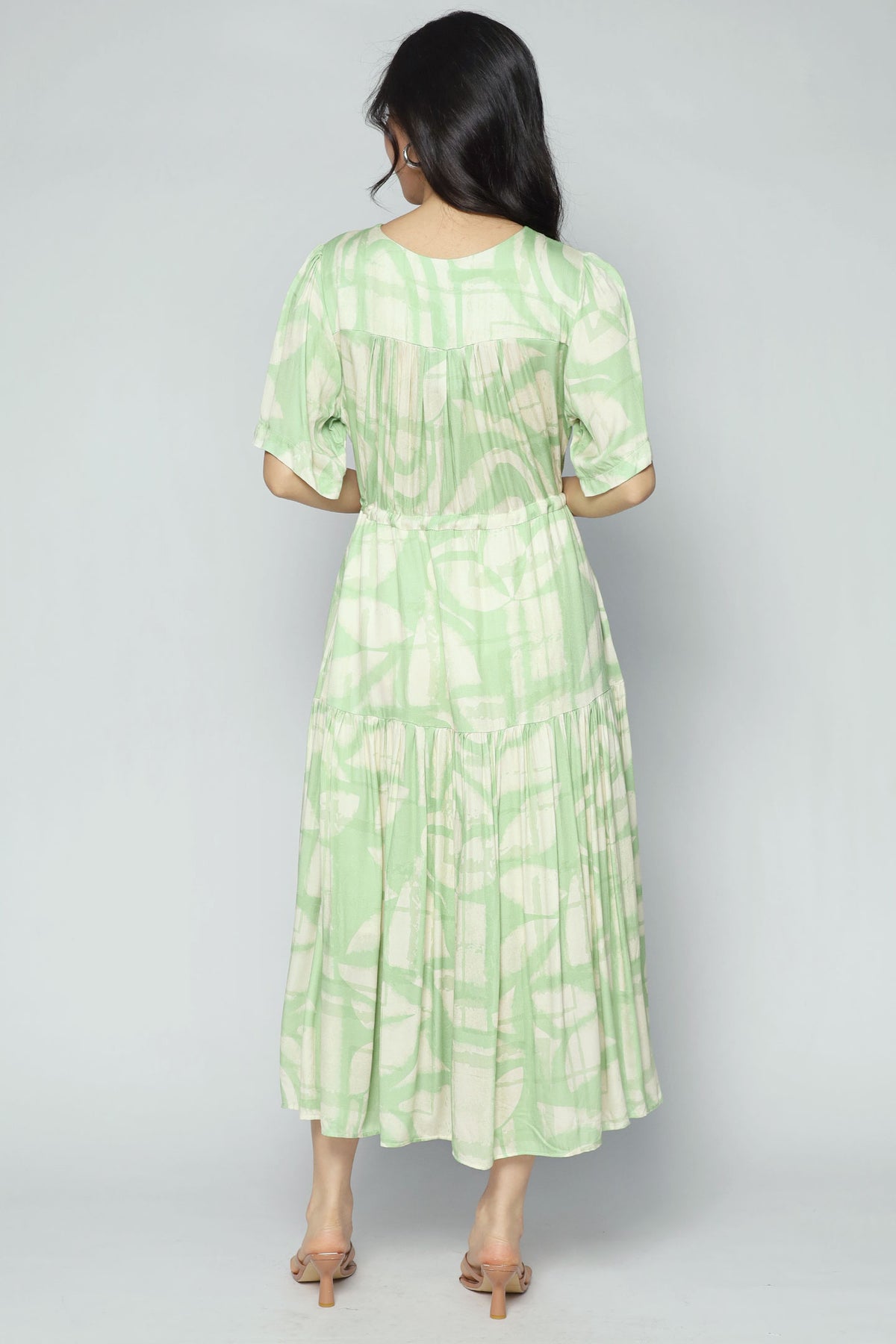 Reisha Dress in Sage Strokes