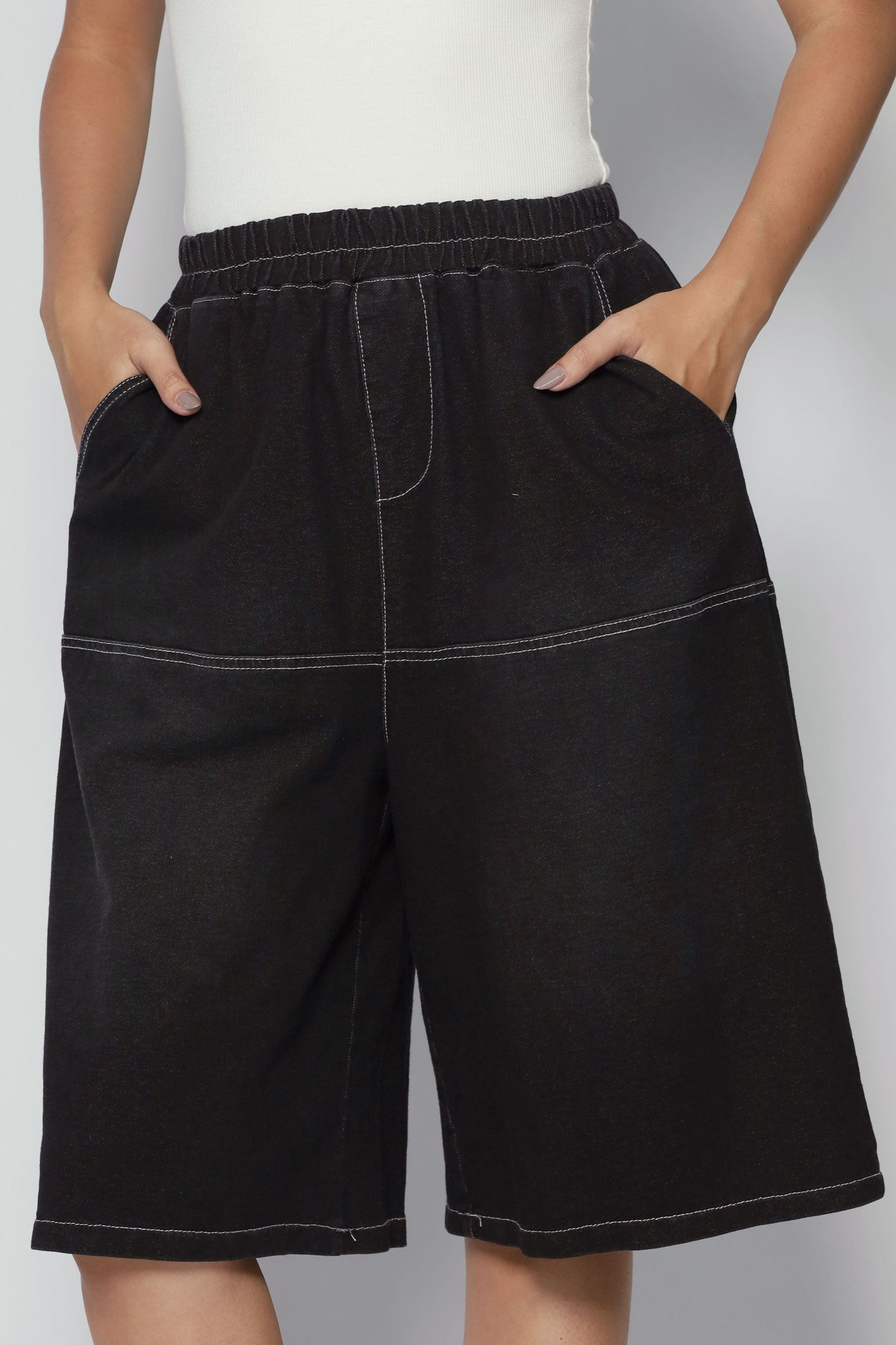 Backorders Rex Denim Culottes in Black