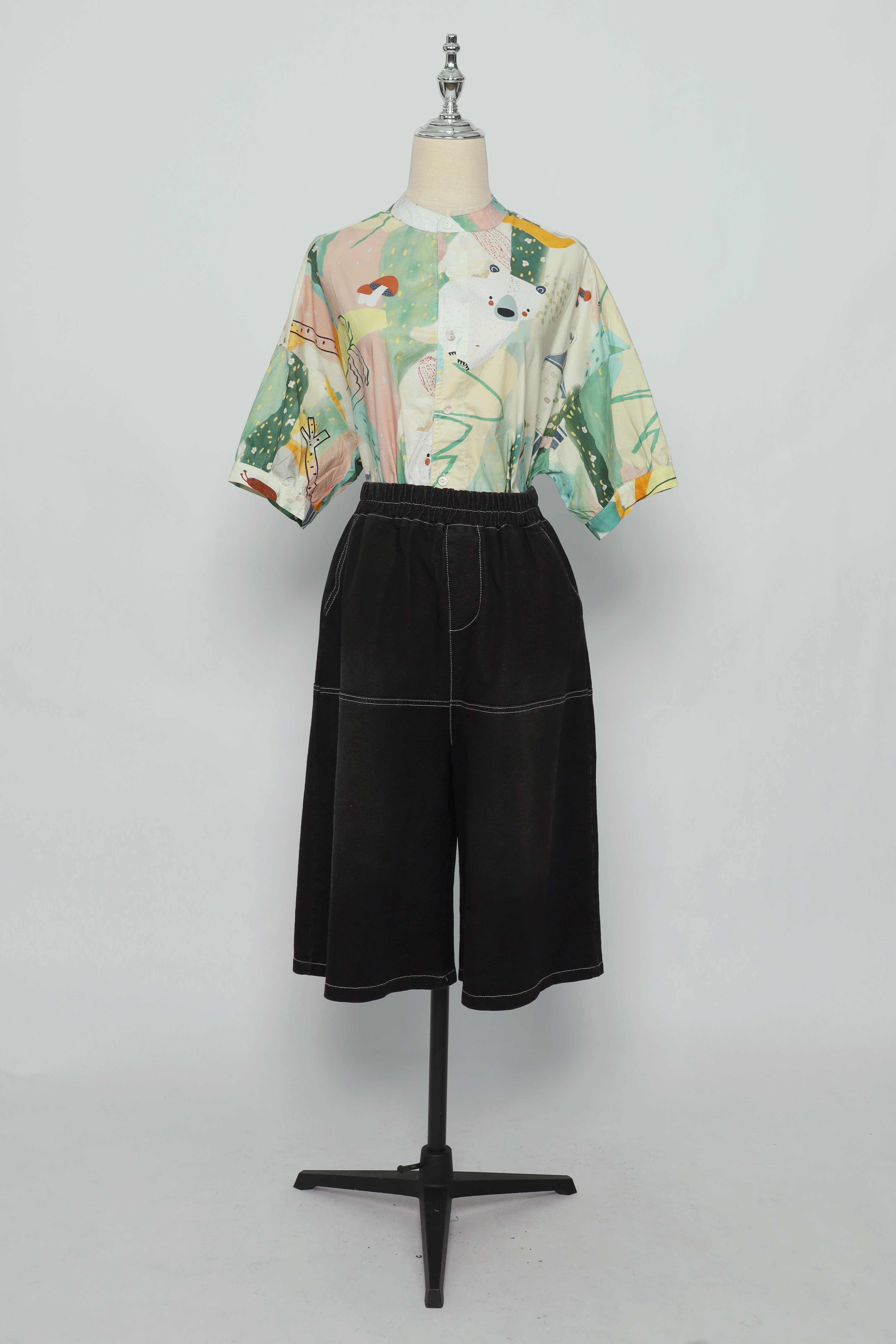 PO - Rex Denim Culottes in Black