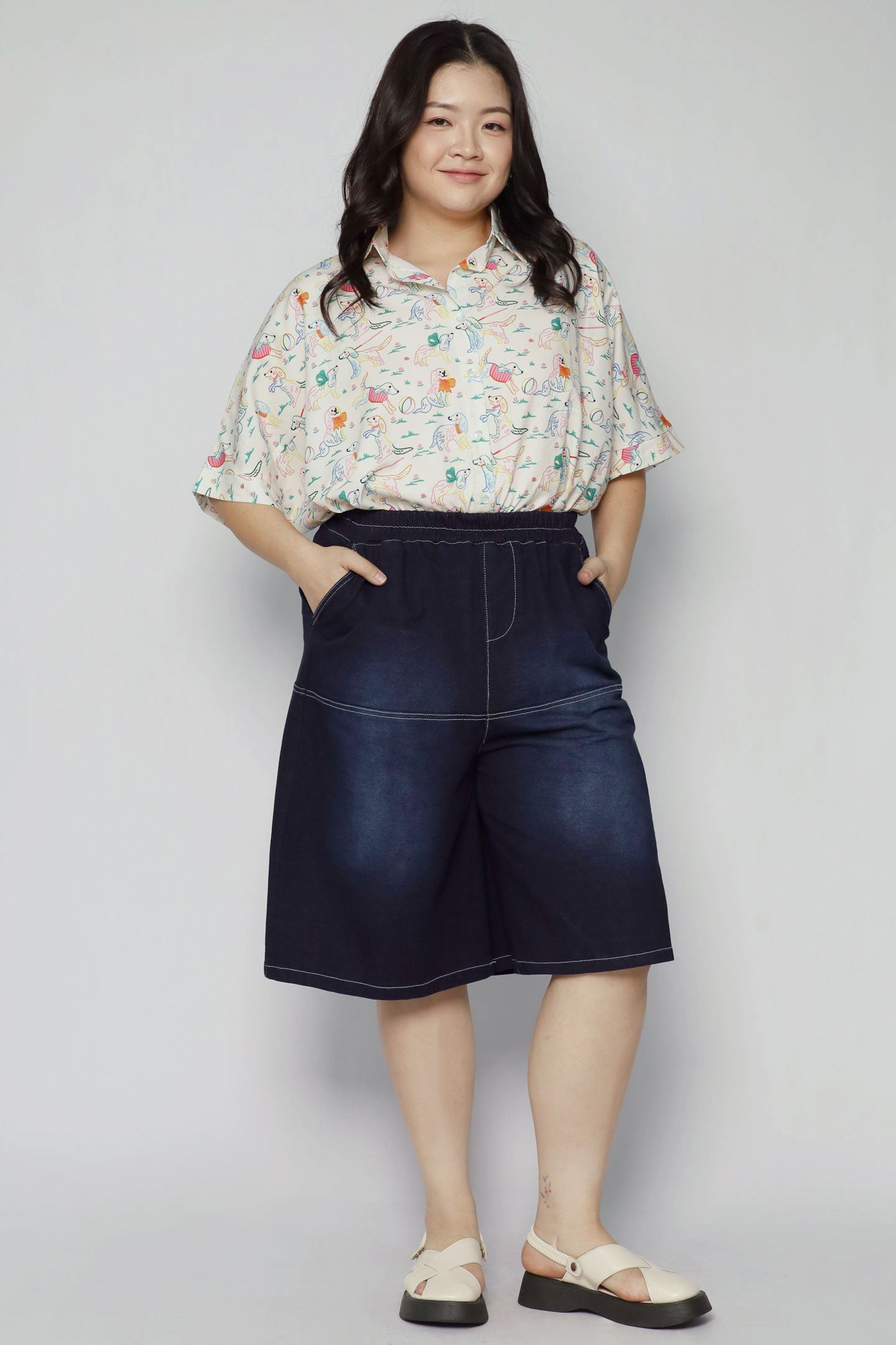 Backorders Rex Denim Culottes in Blue