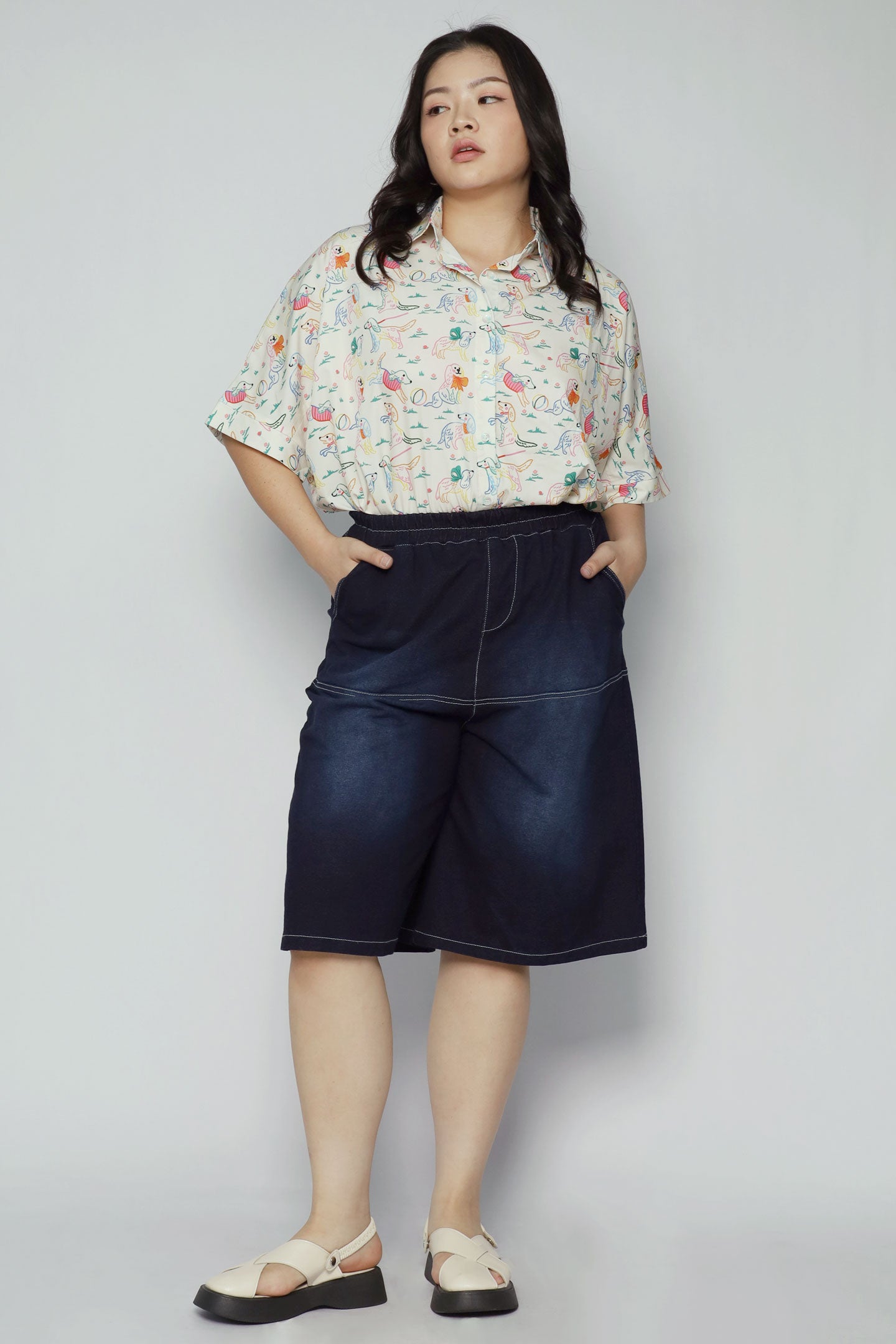Backorders Rex Denim Culottes in Blue