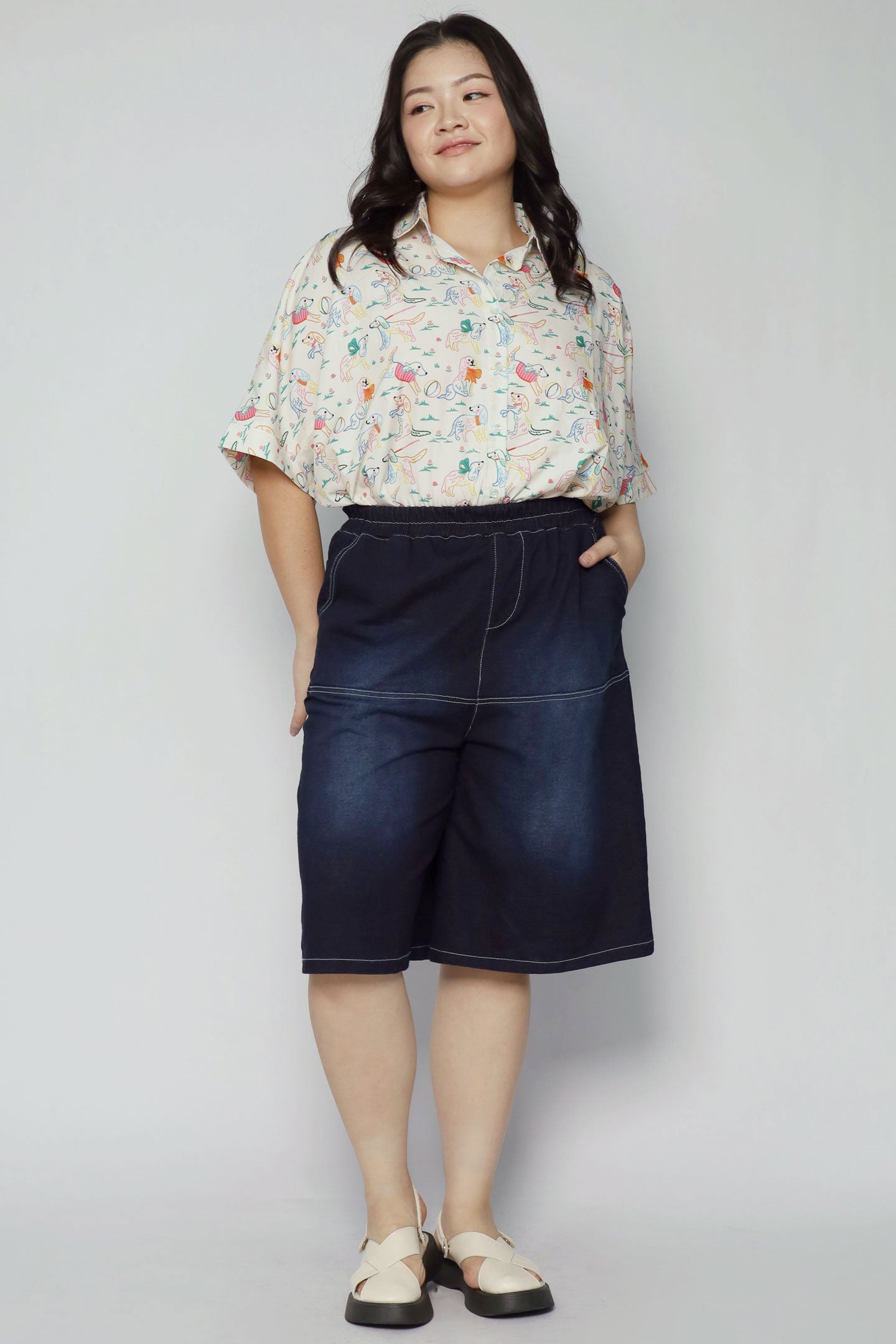 Backorders Rex Denim Culottes in Blue