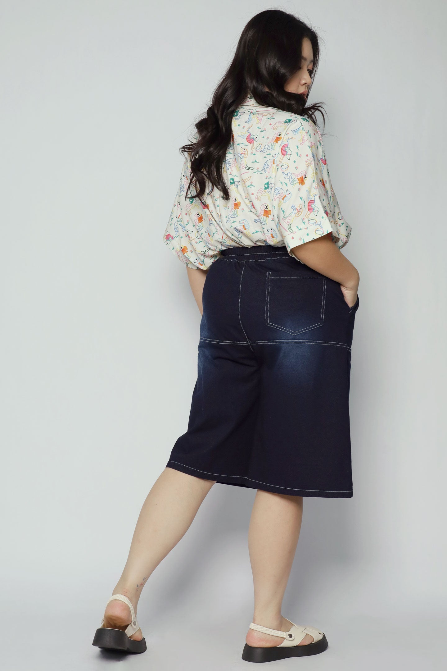 Backorders Rex Denim Culottes in Blue