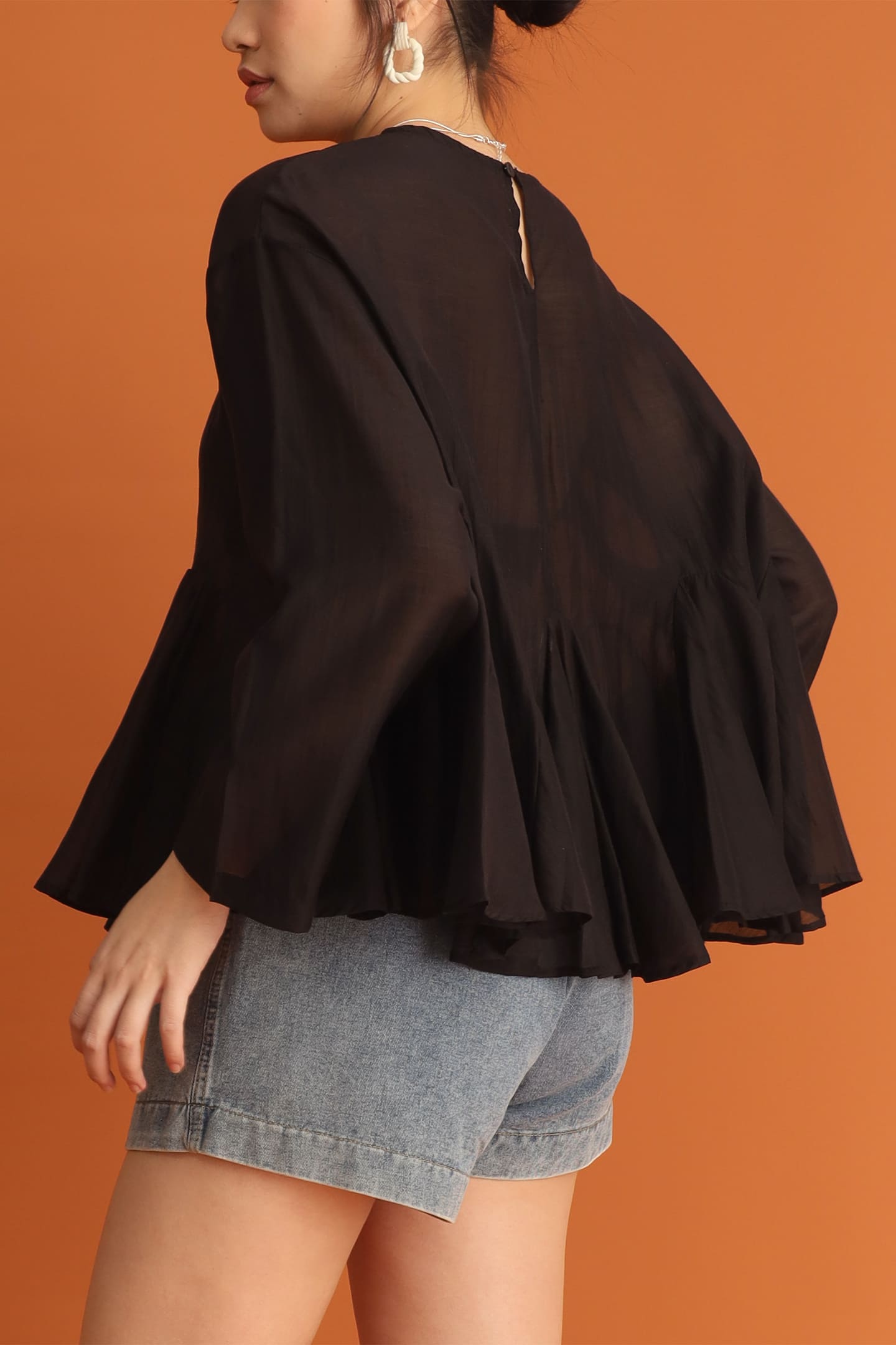 CHOSEN: Rosé Flare Blouse in Black