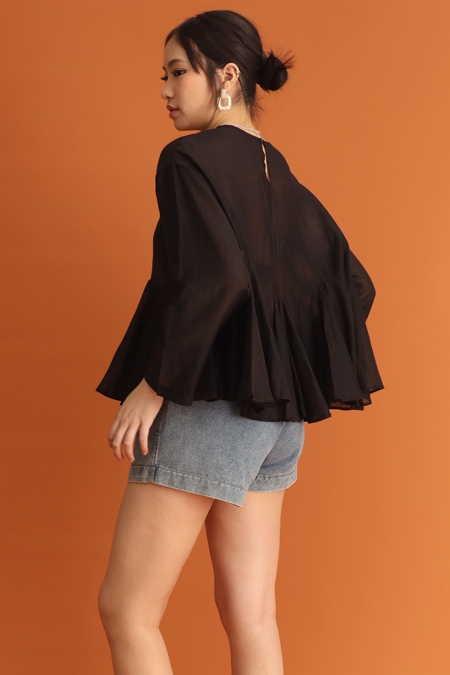 CHOSEN: Rosé Flare Blouse in Black