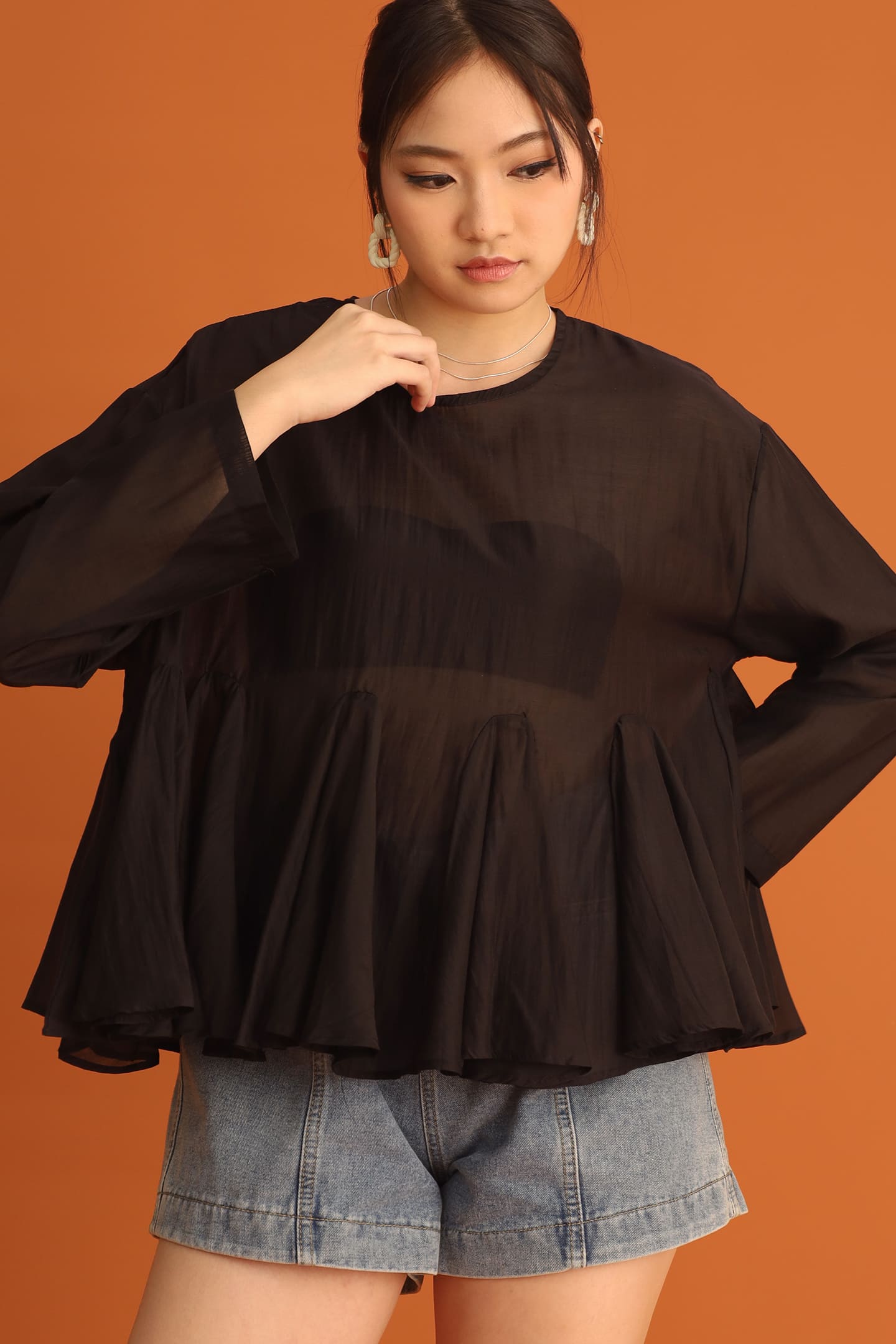 CHOSEN: Rosé Flare Blouse in Black