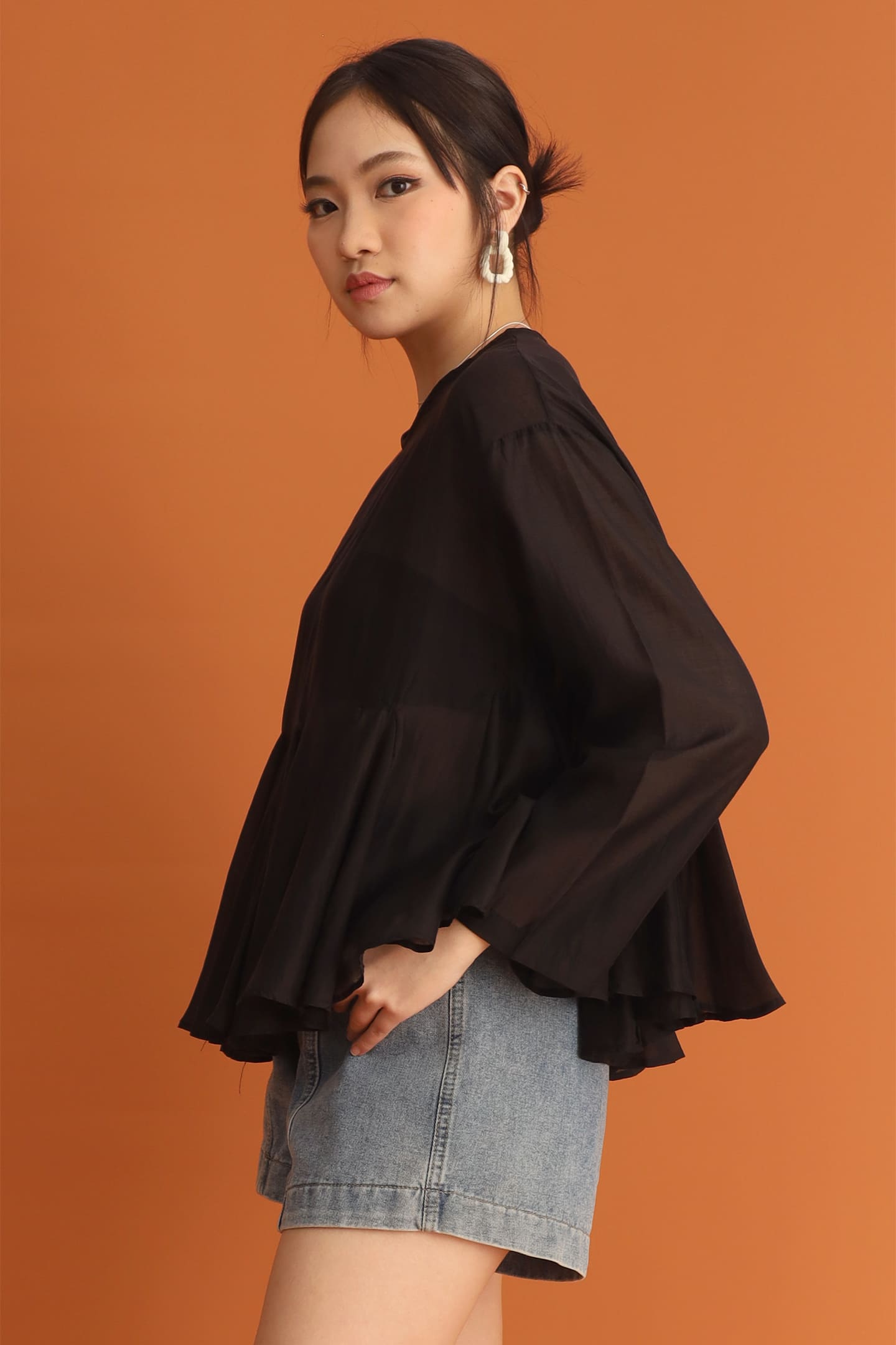 CHOSEN: Rosé Flare Blouse in Black