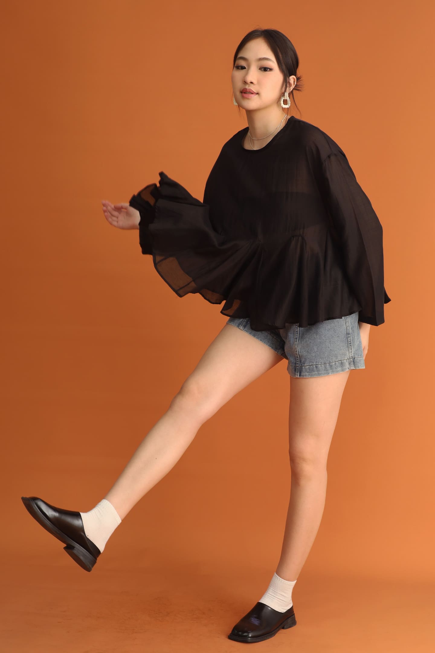 CHOSEN: Rosé Flare Blouse in Black