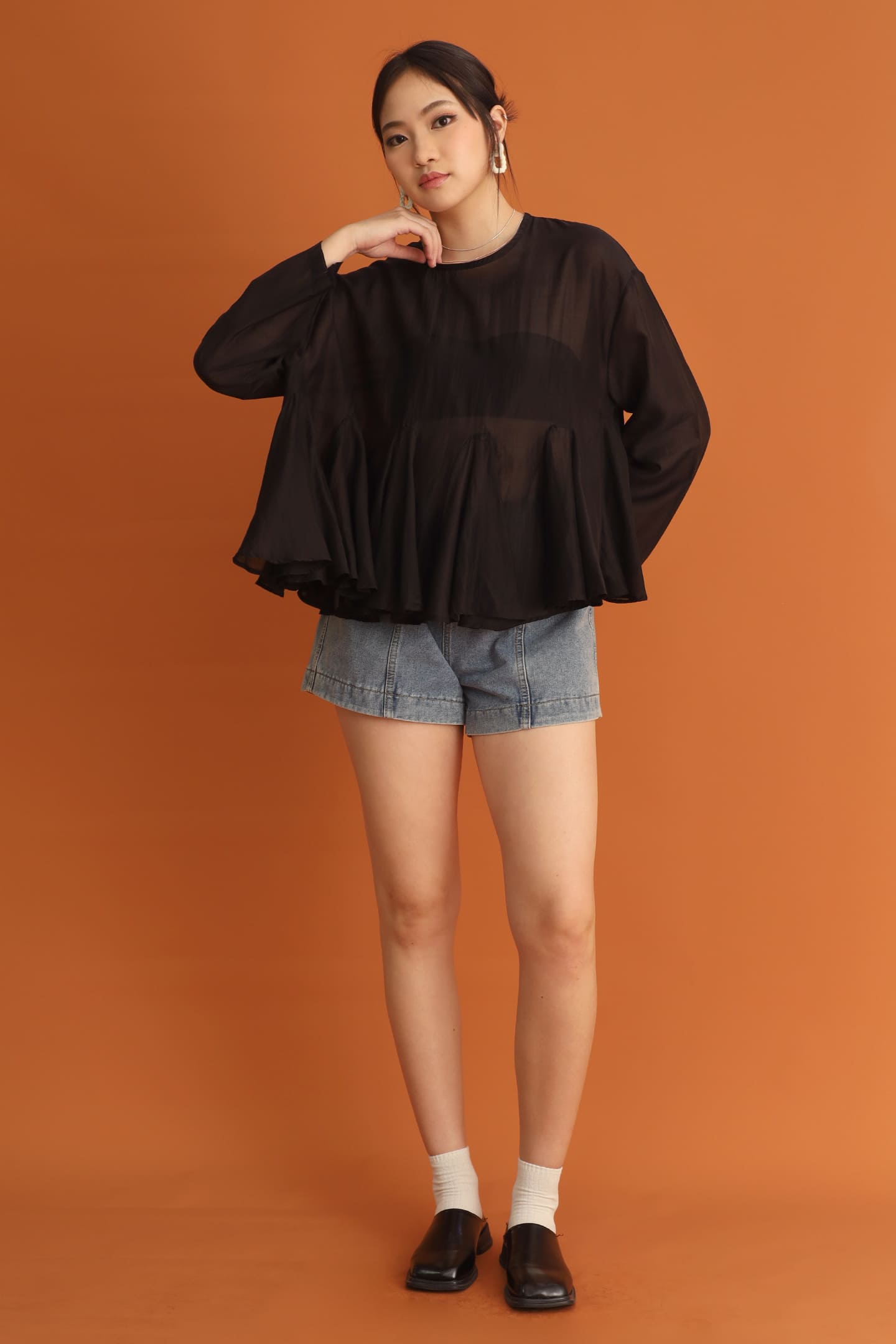 CHOSEN: Rosé Flare Blouse in Black