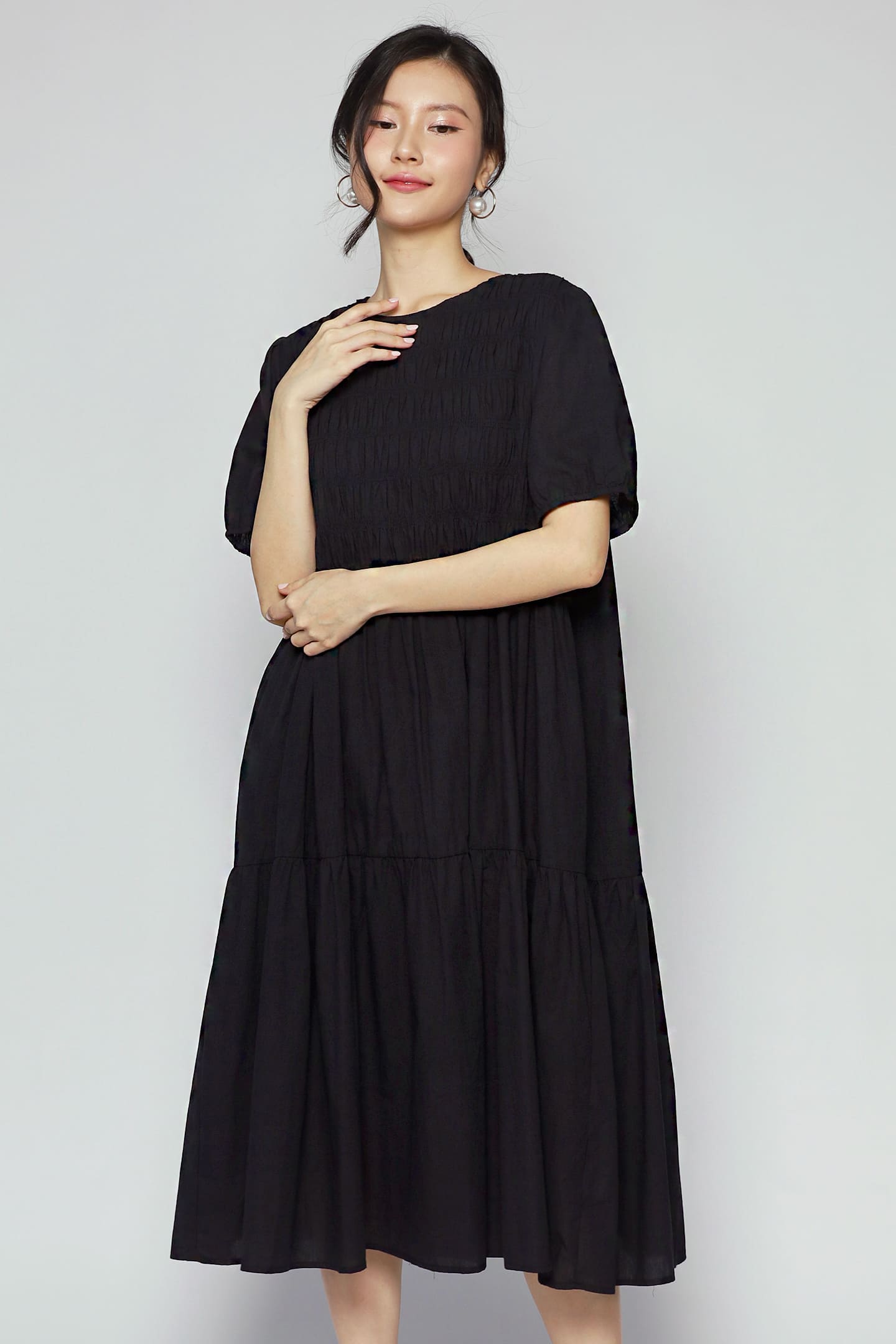 Sab Tiered Dress in Black