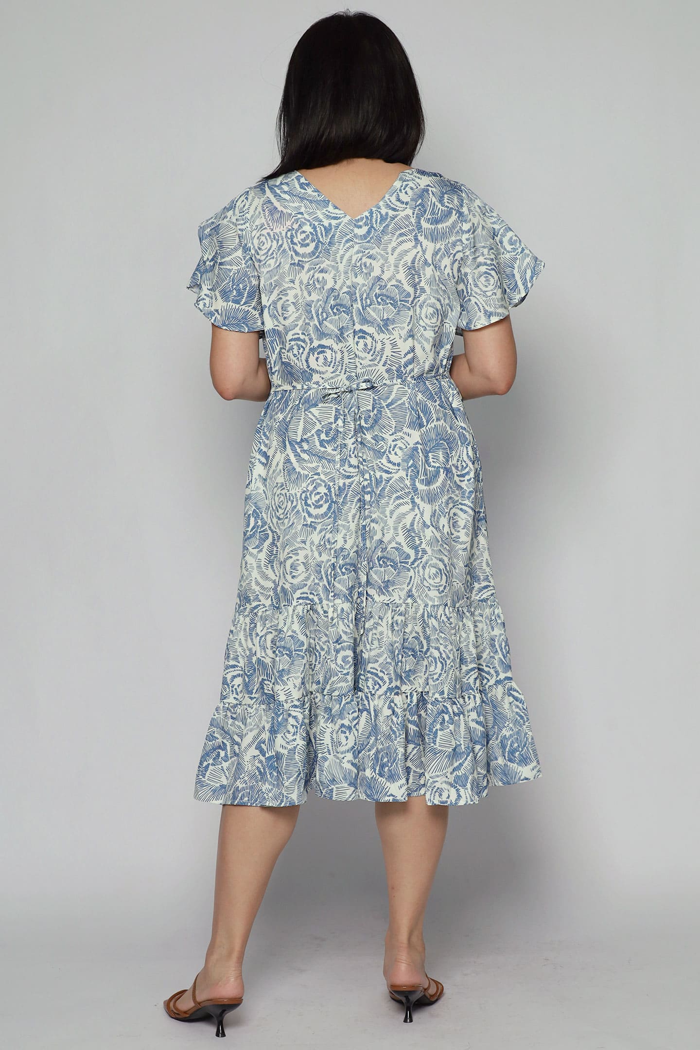 Santorini Dress in Rose Garden