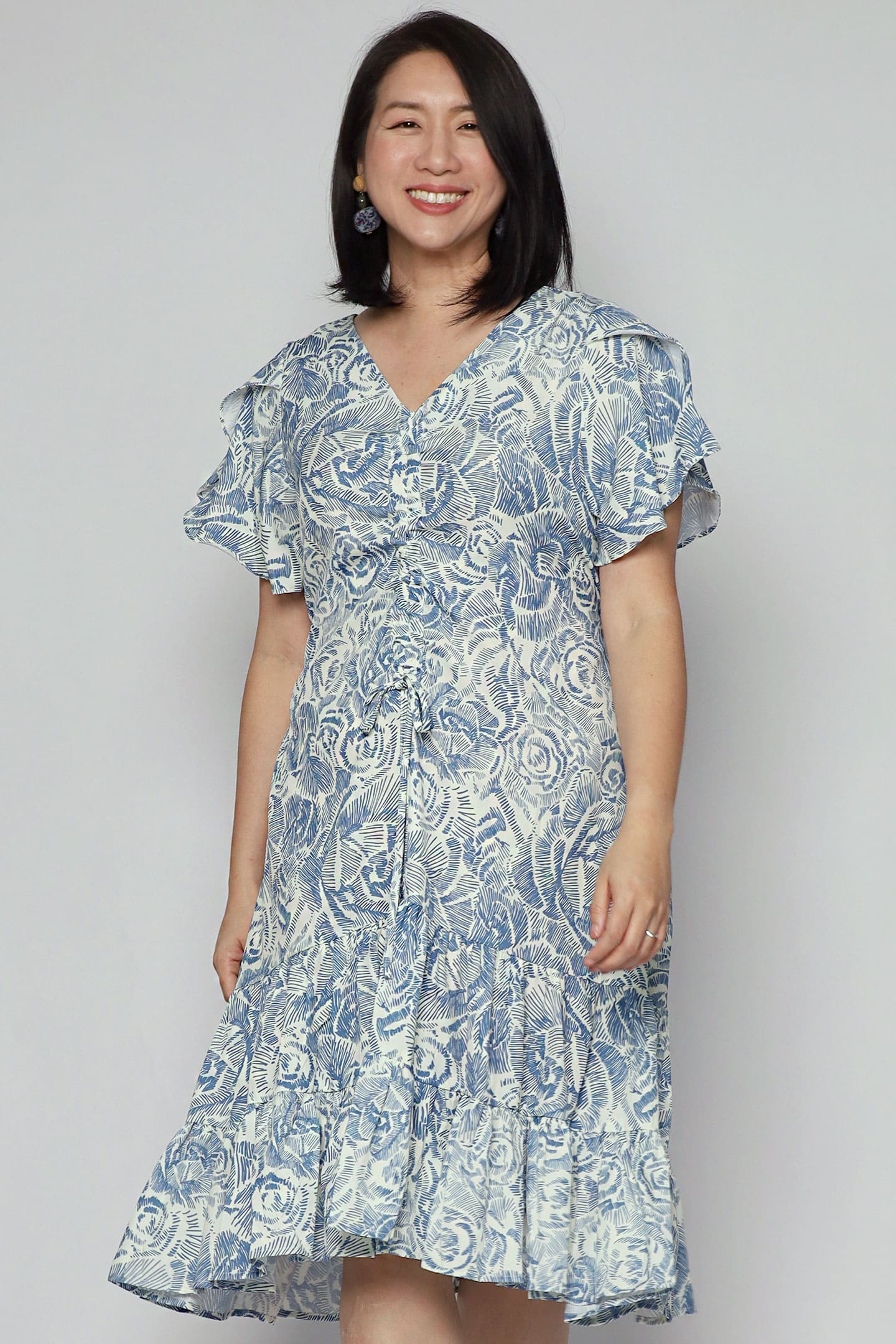 Santorini Dress in Rose Garden