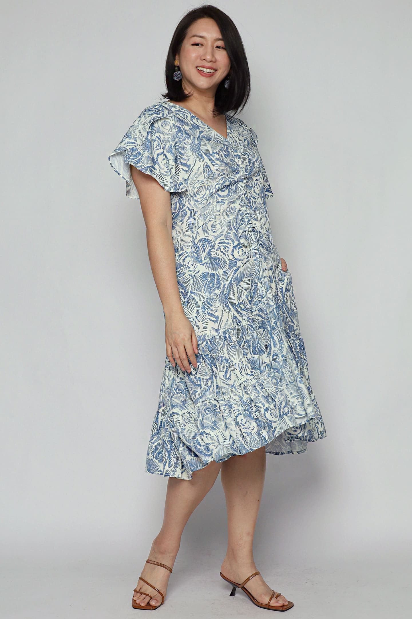 Santorini Dress in Rose Garden