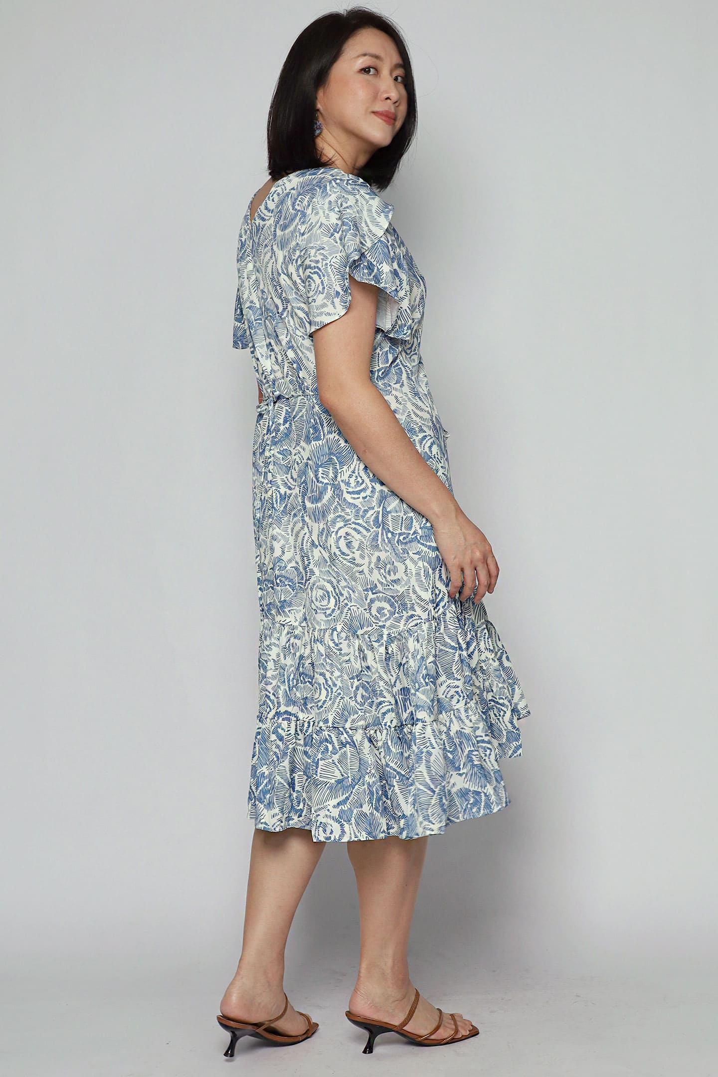 Santorini Dress in Rose Garden